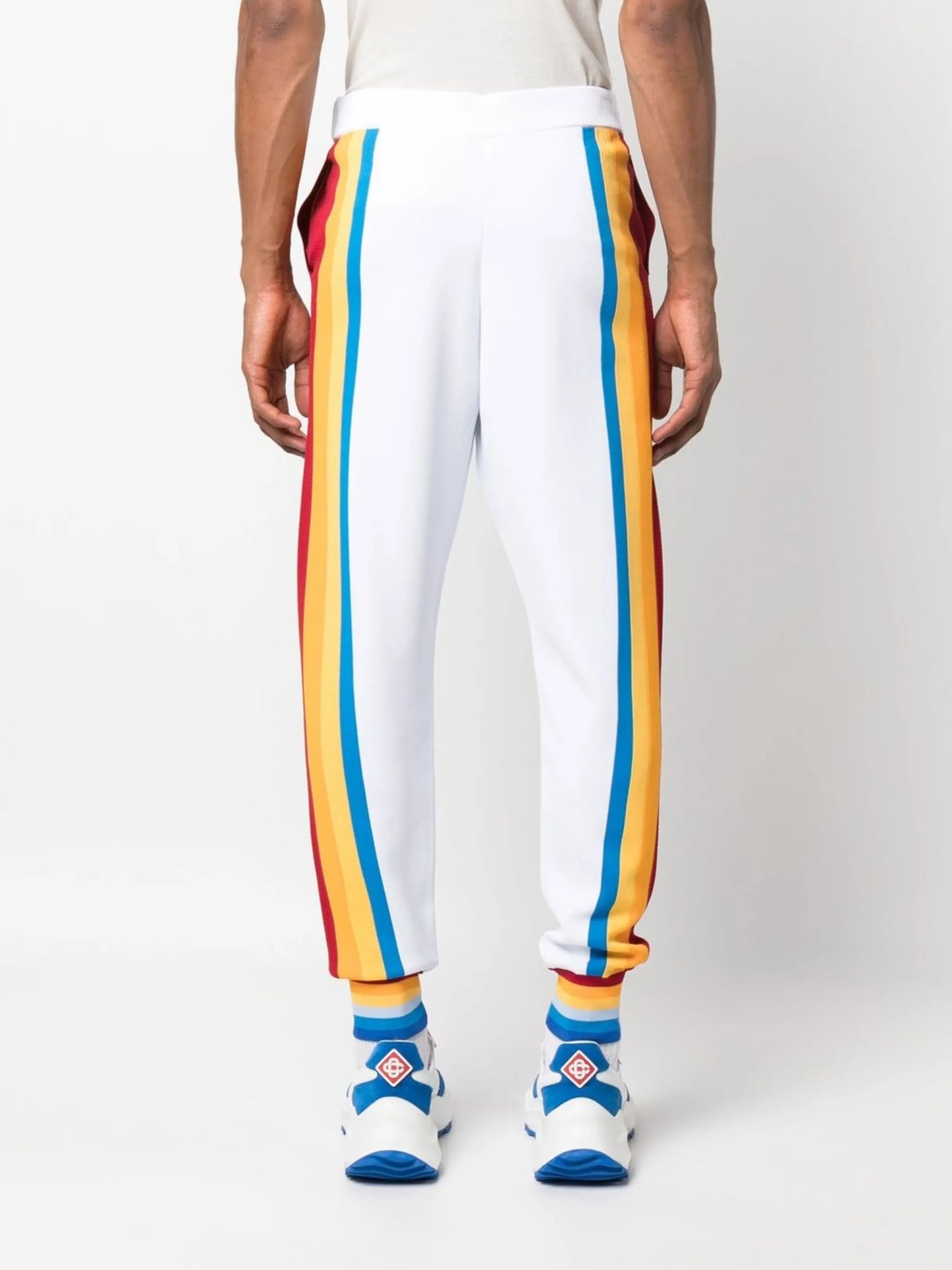 striped track pants