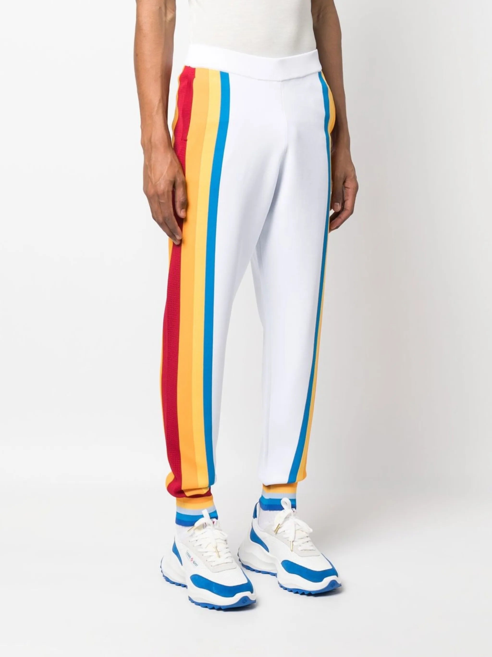 striped track pants