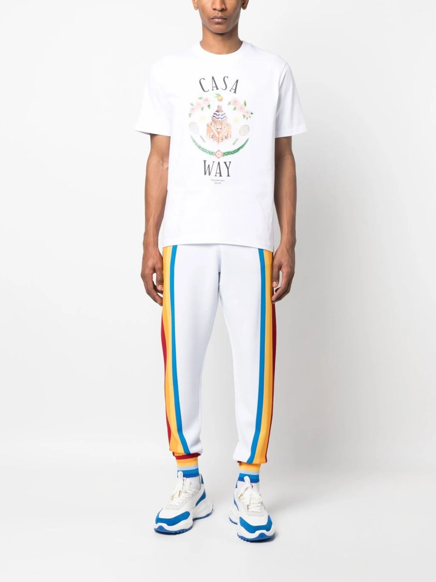 striped track pants