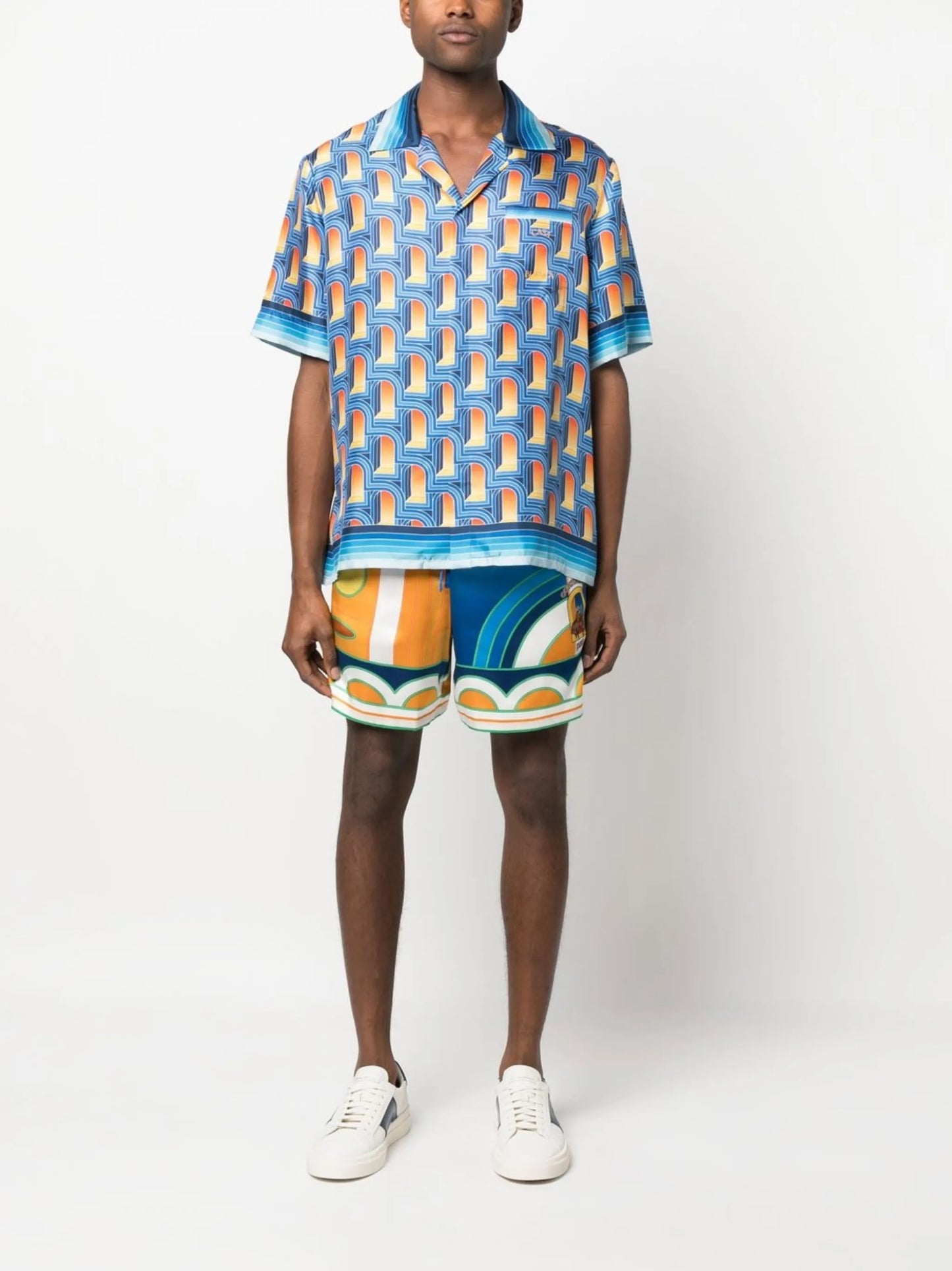 Paysage silk shorts