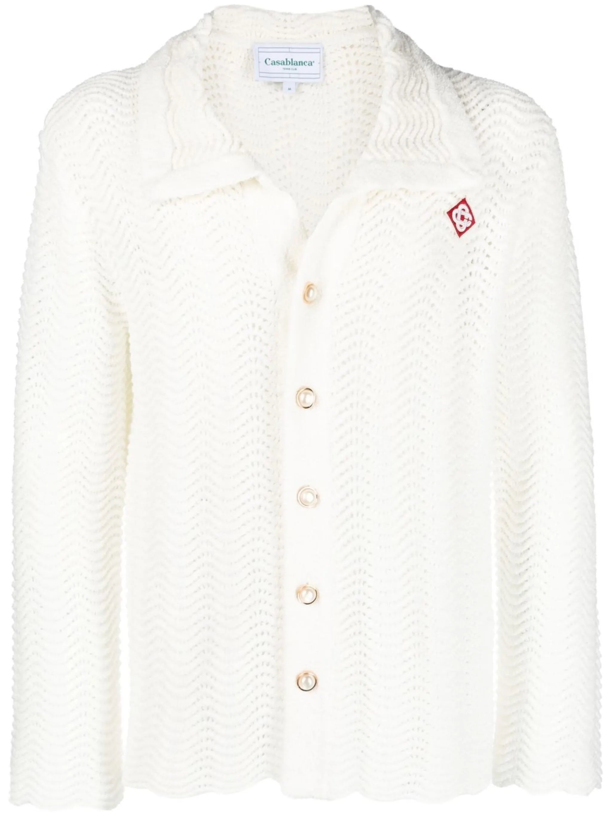 Wavy Gradient open-knit shirt