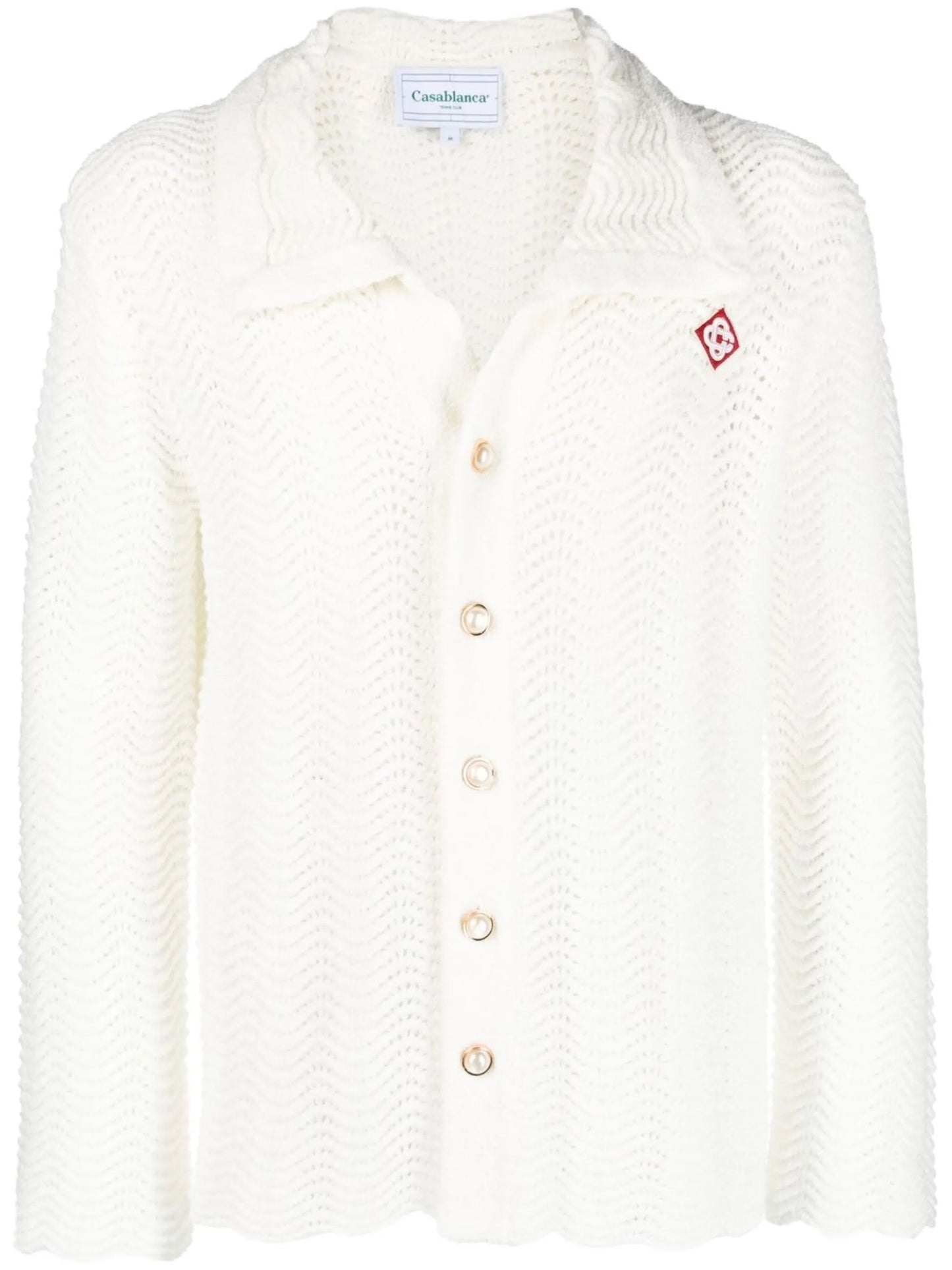Wavy Gradient open-knit shirt