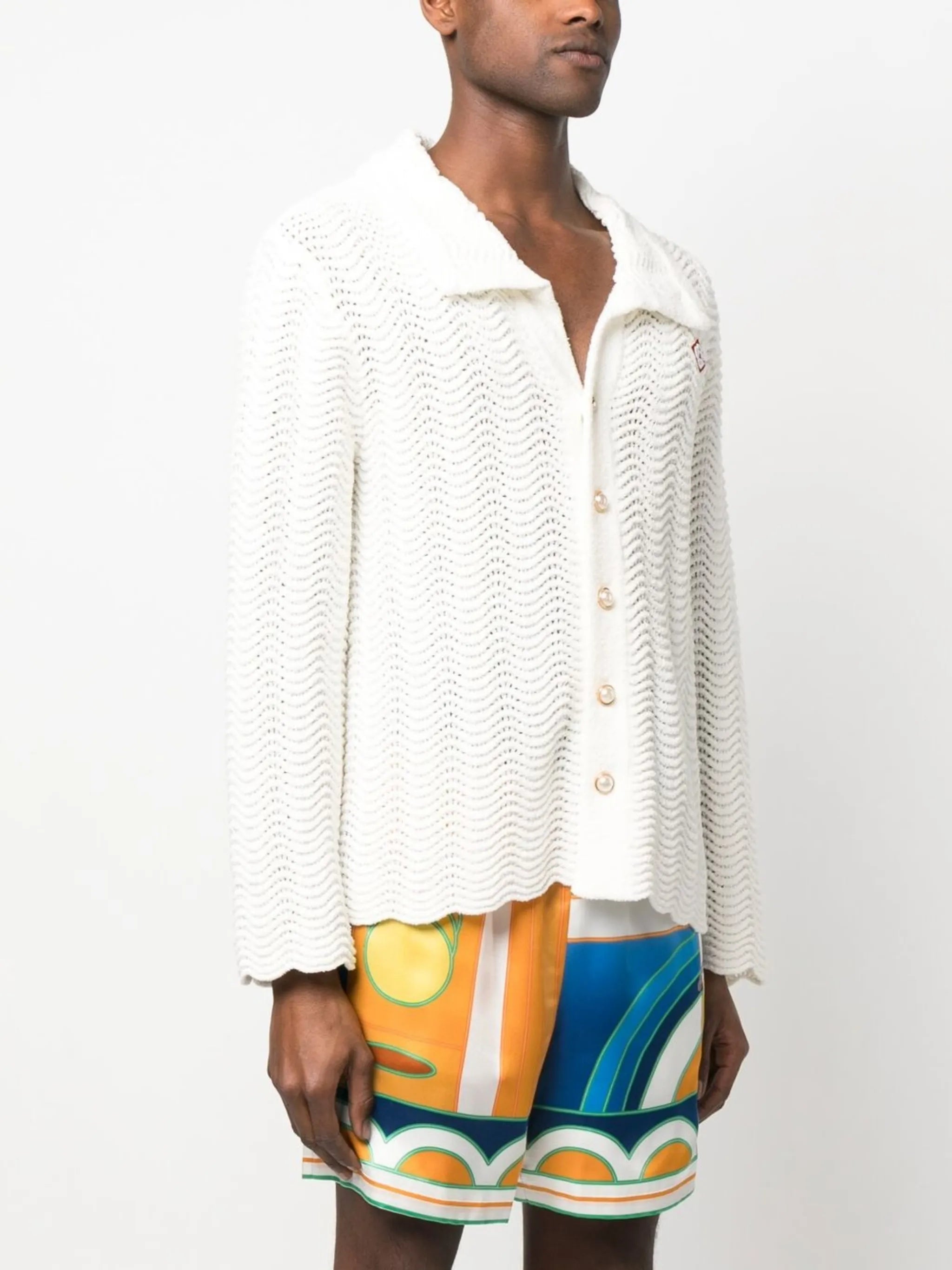 Wavy Gradient open-knit shirt