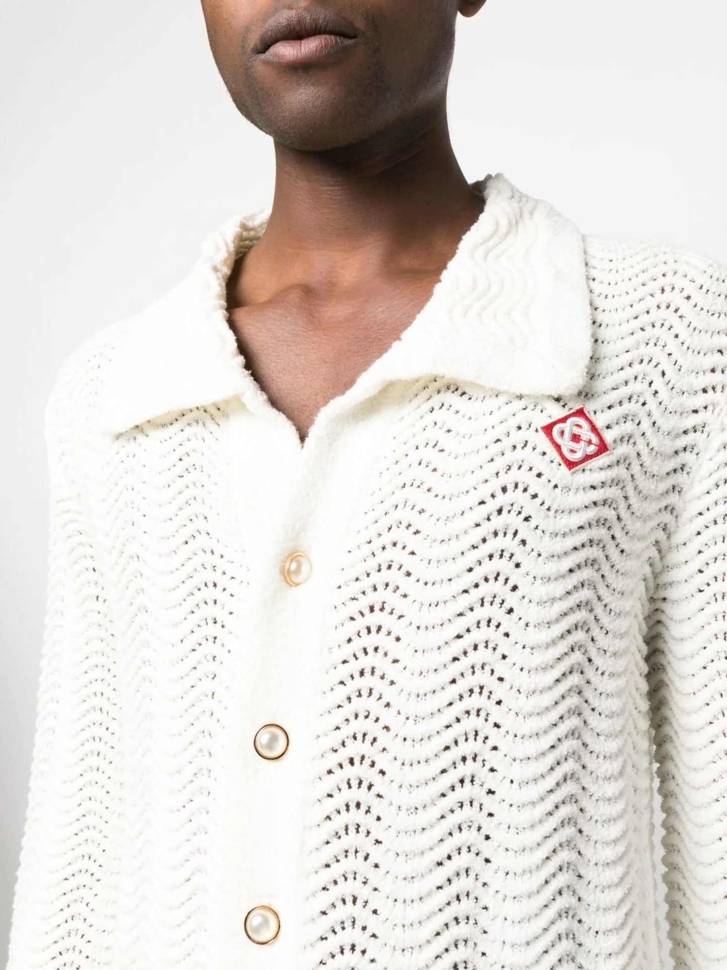 Wavy Gradient open-knit shirt