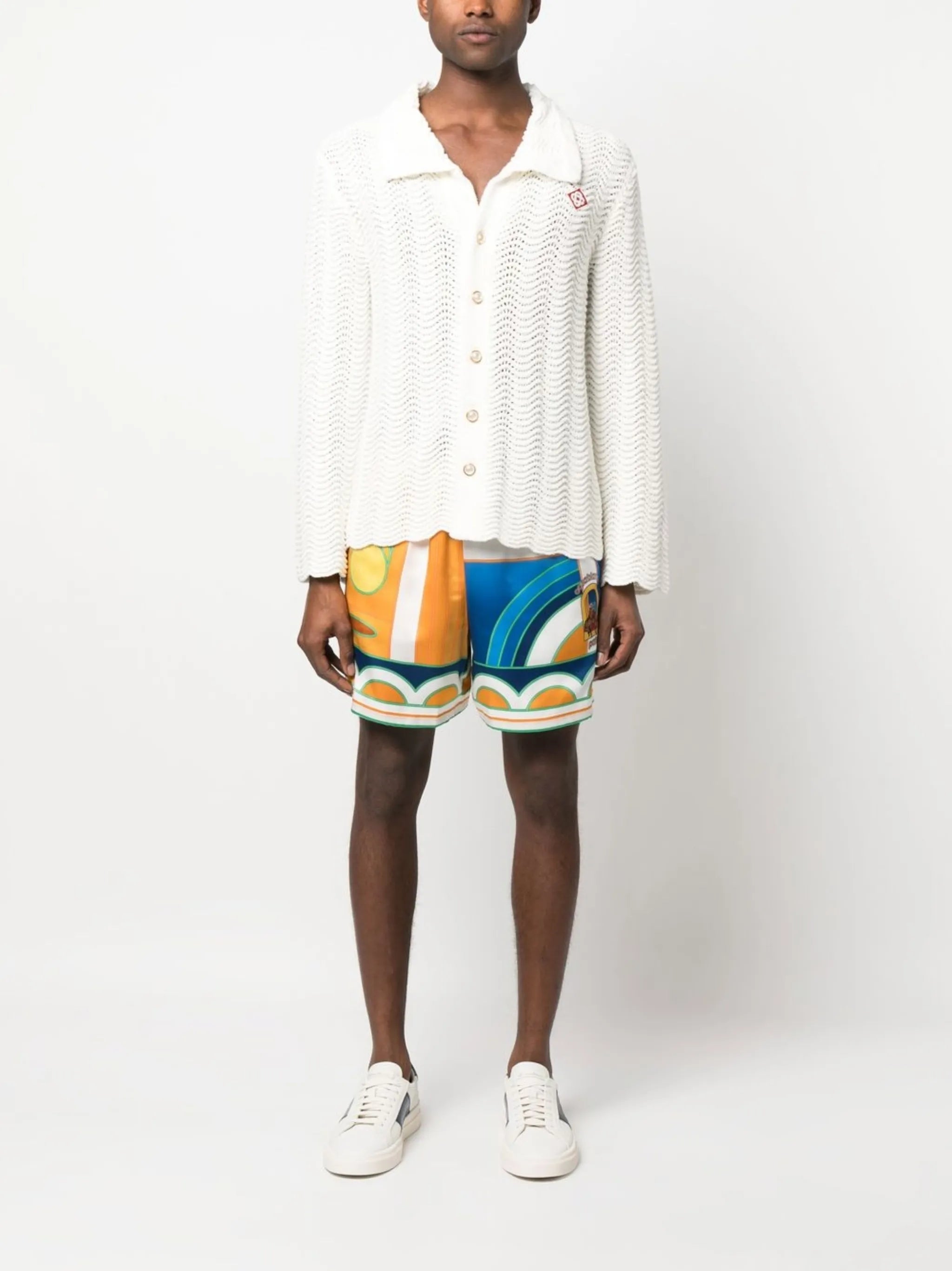 Wavy Gradient open-knit shirt