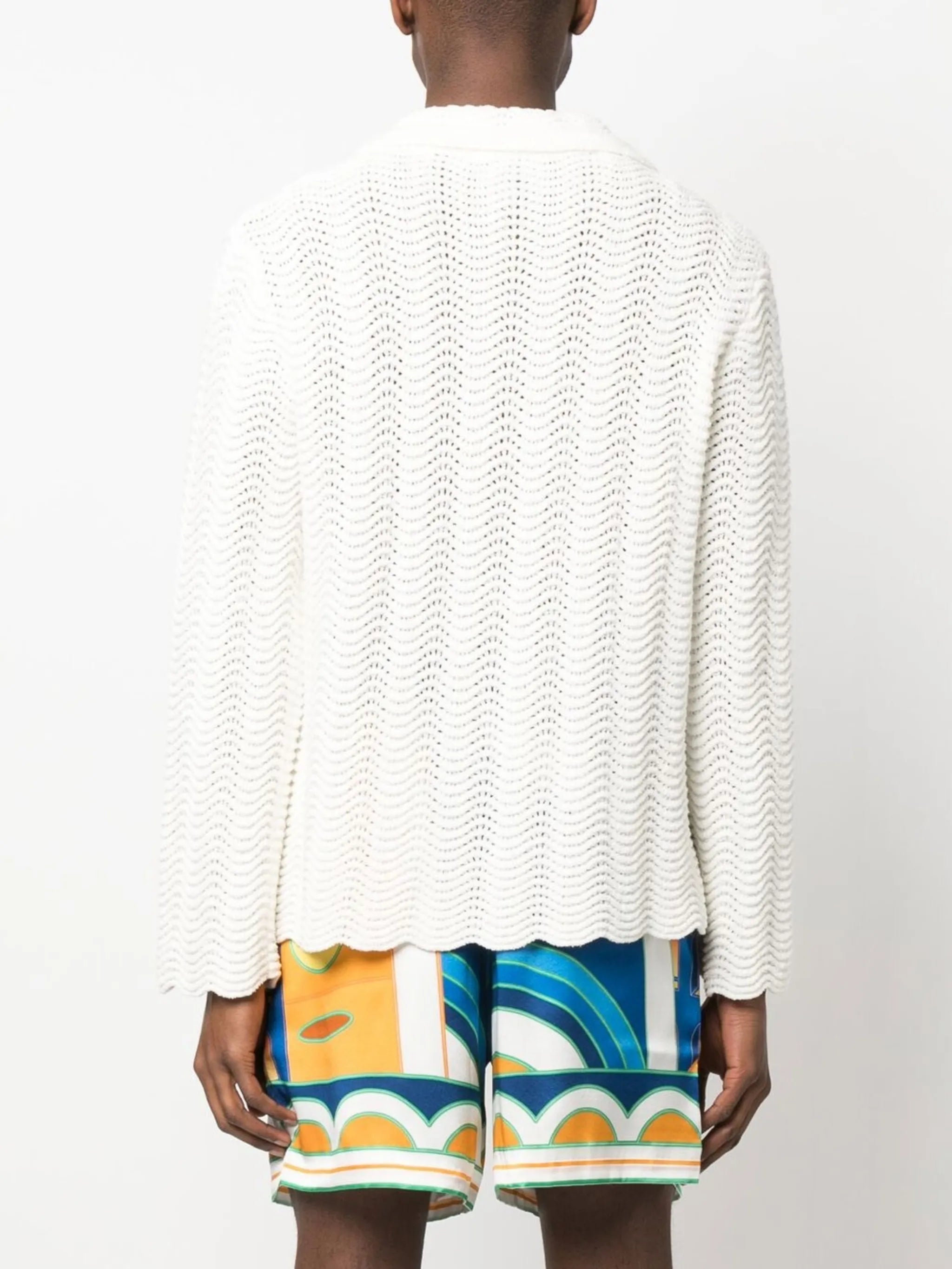 Wavy Gradient open-knit shirt