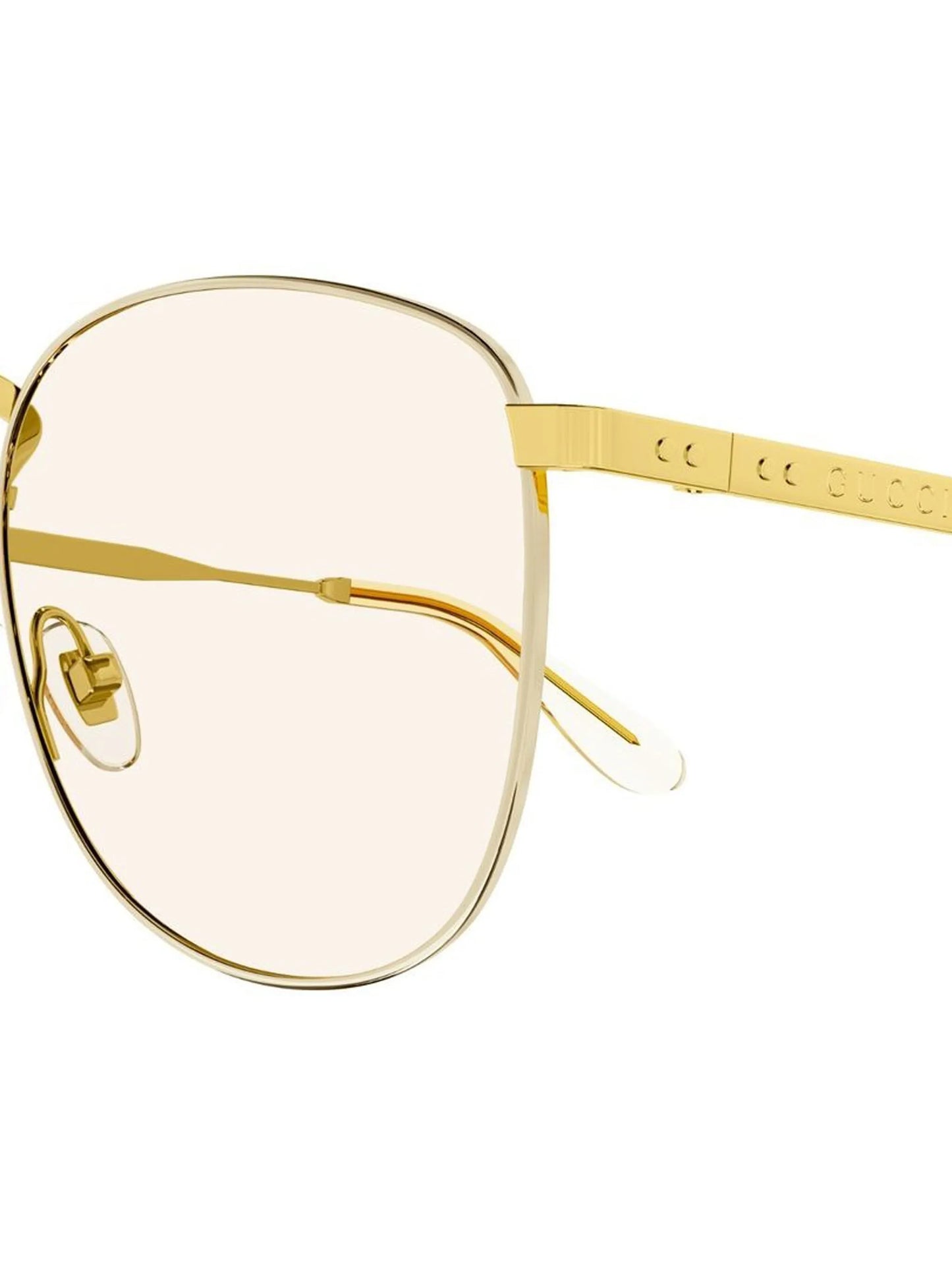 logo-engraved round-frame glasses