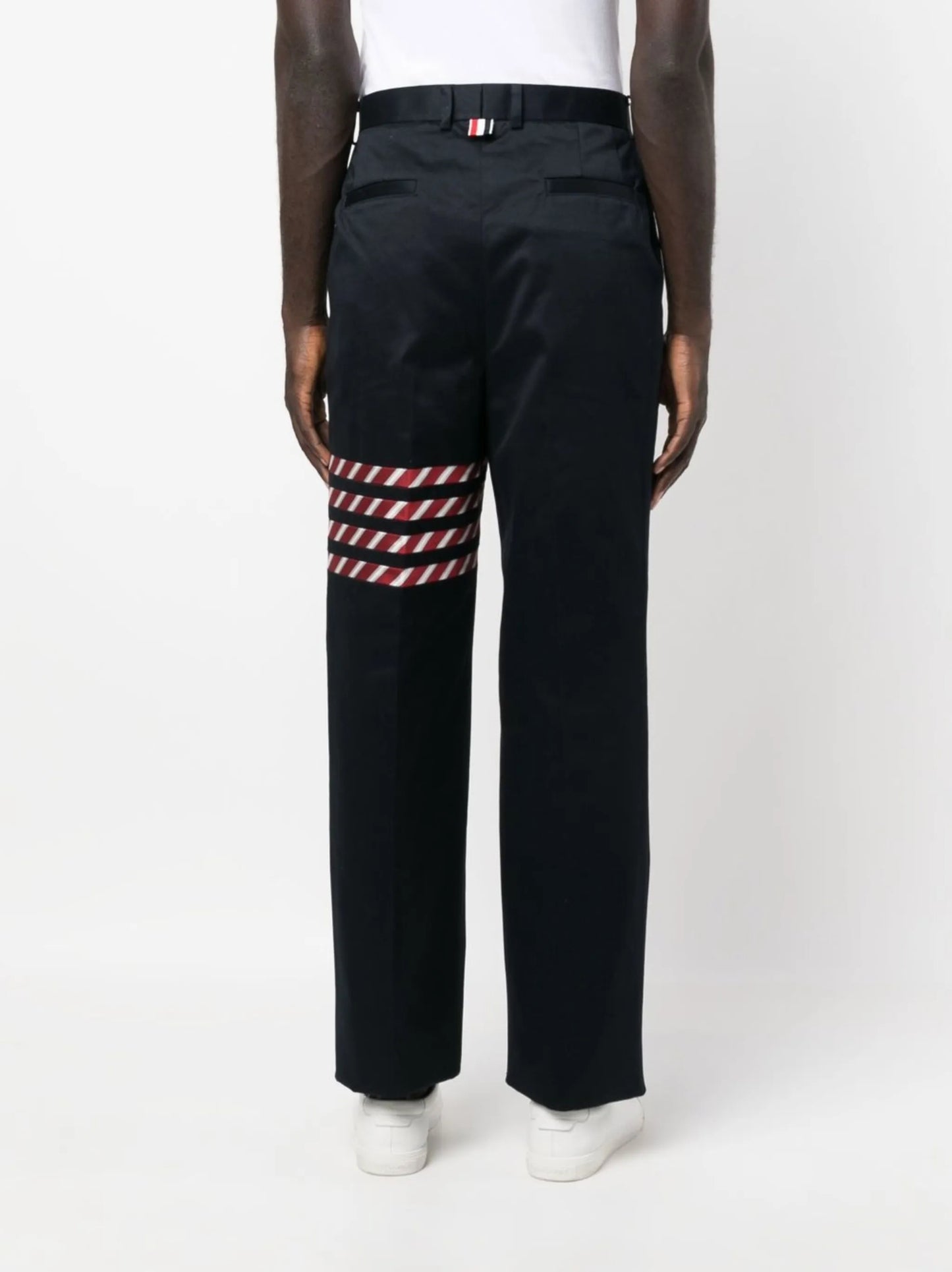 4 Bar stripe straight-leg trousers