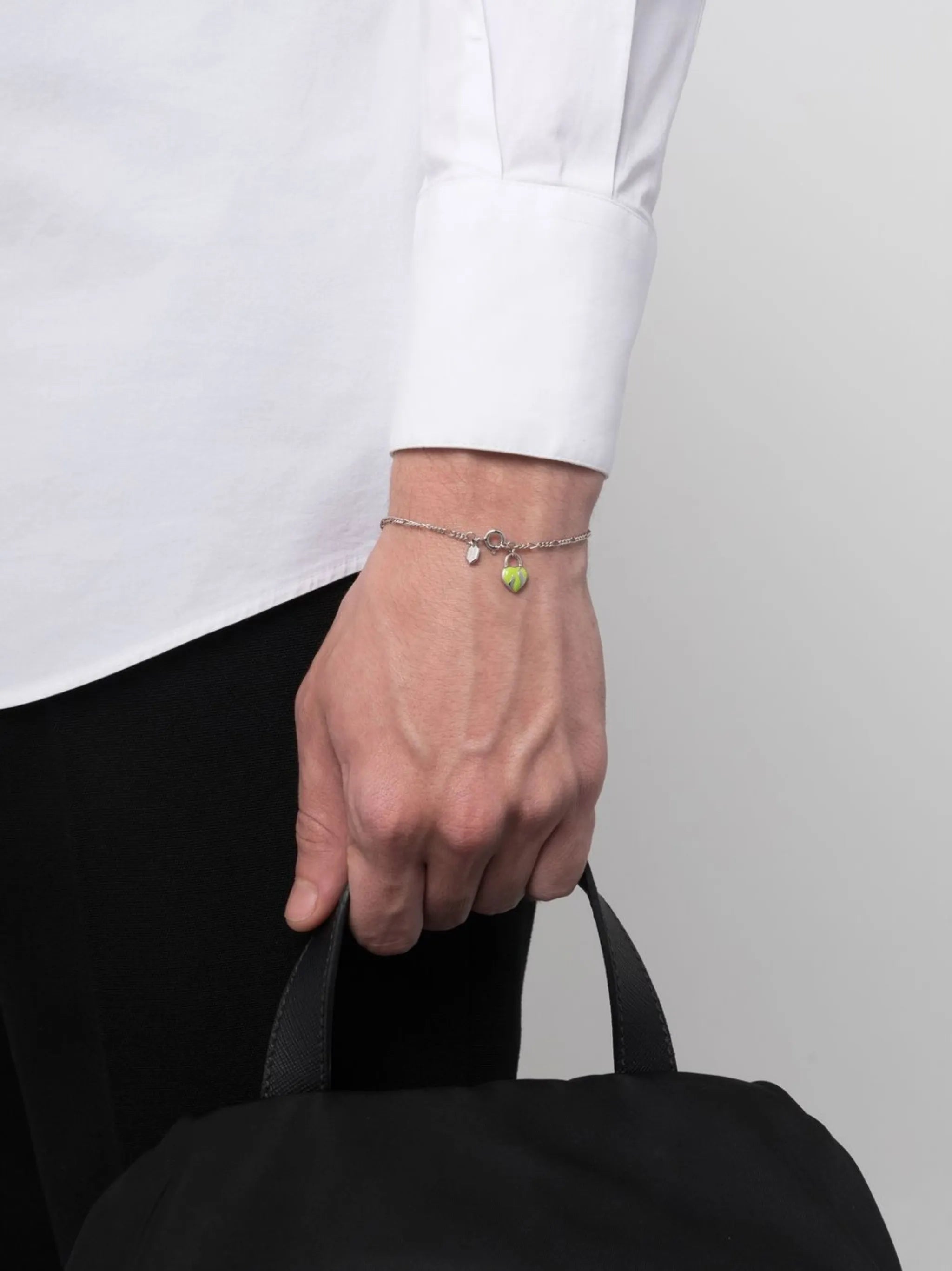 Halo heart-charm braclet