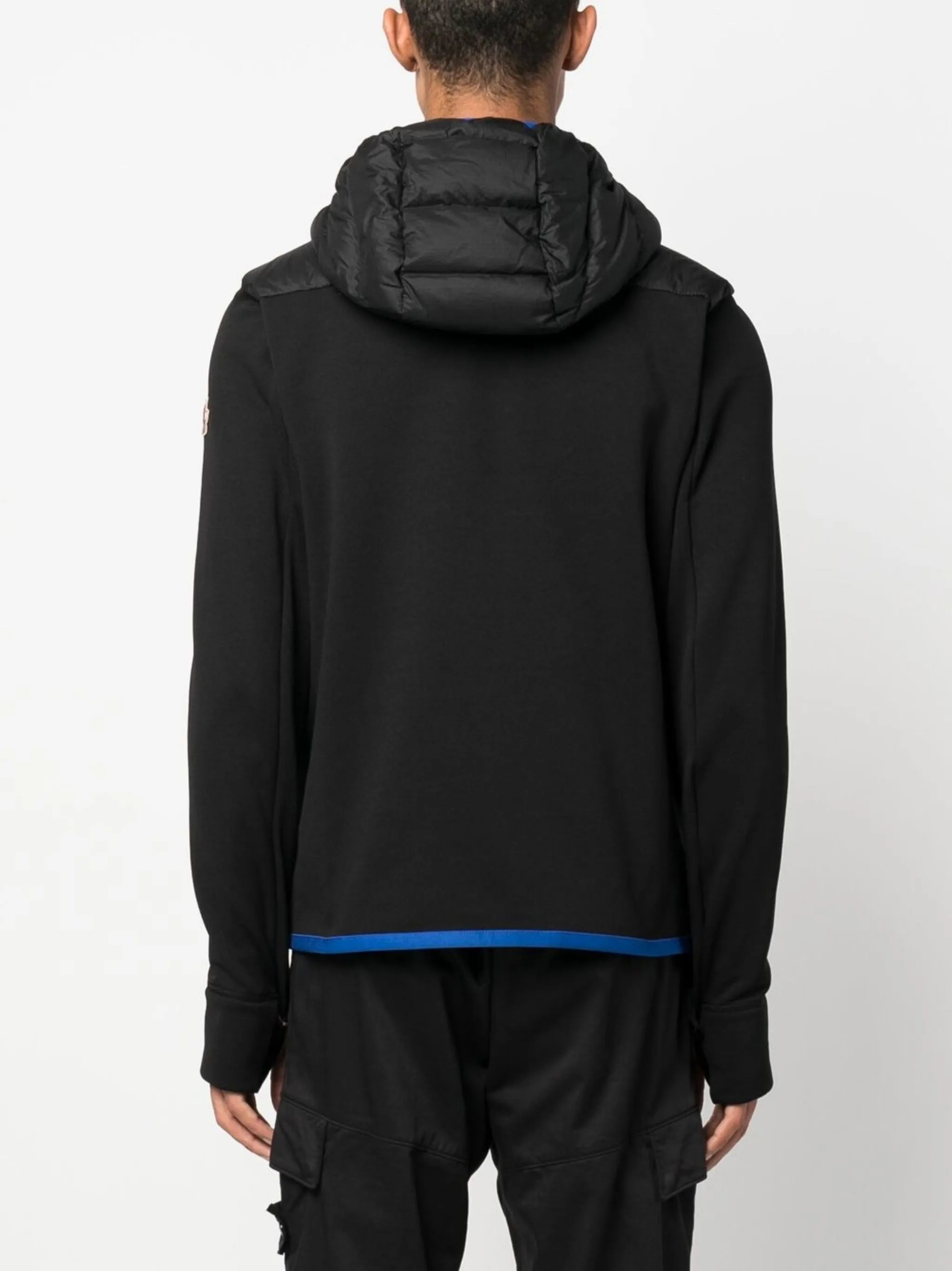 logo print quilted hooded jacket
