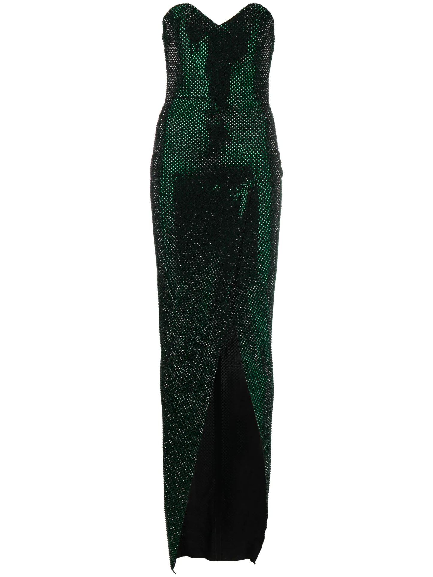 crystal-embellished strapless maxi dress