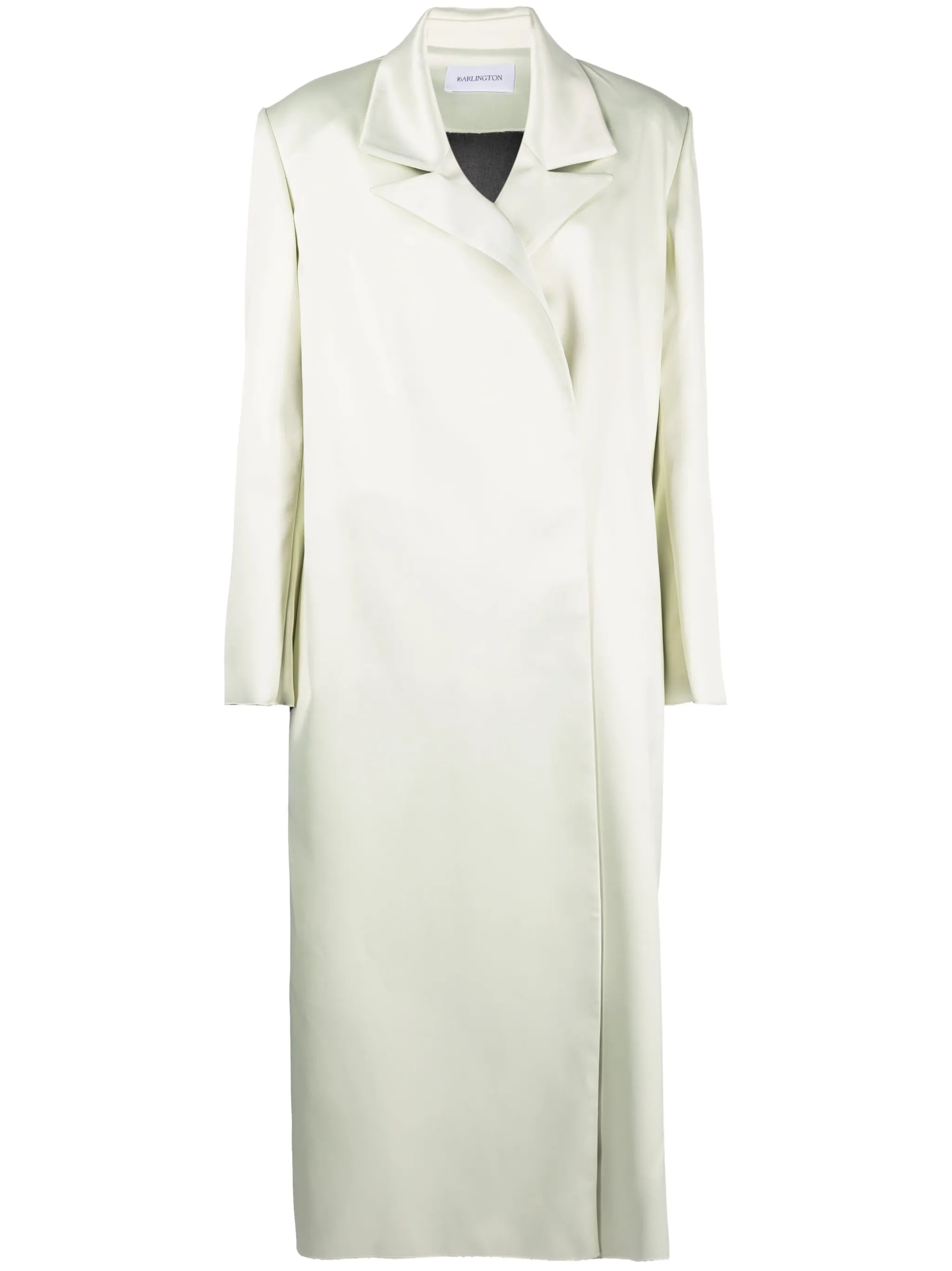 Willis feather-trim satin-finish coat