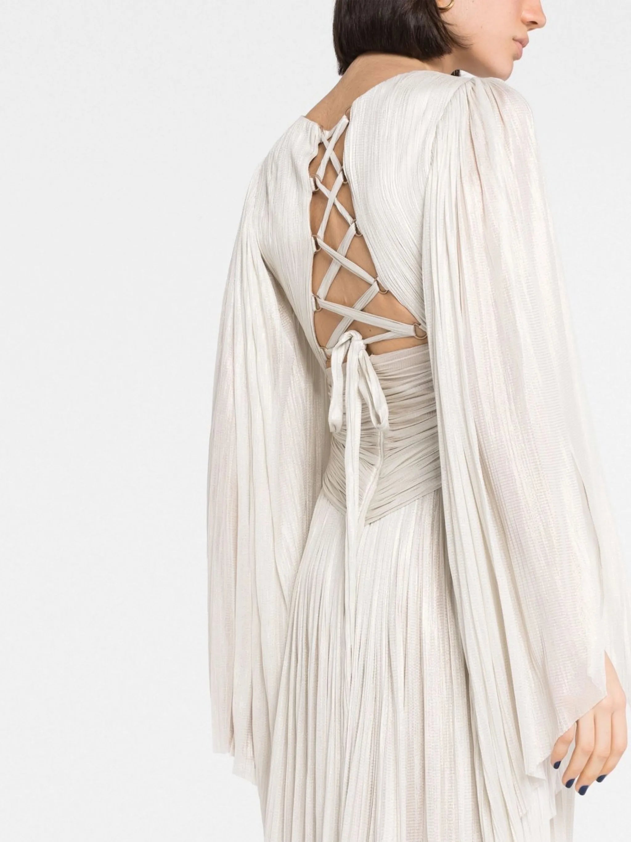 Alana V-neck long-sleeve gown