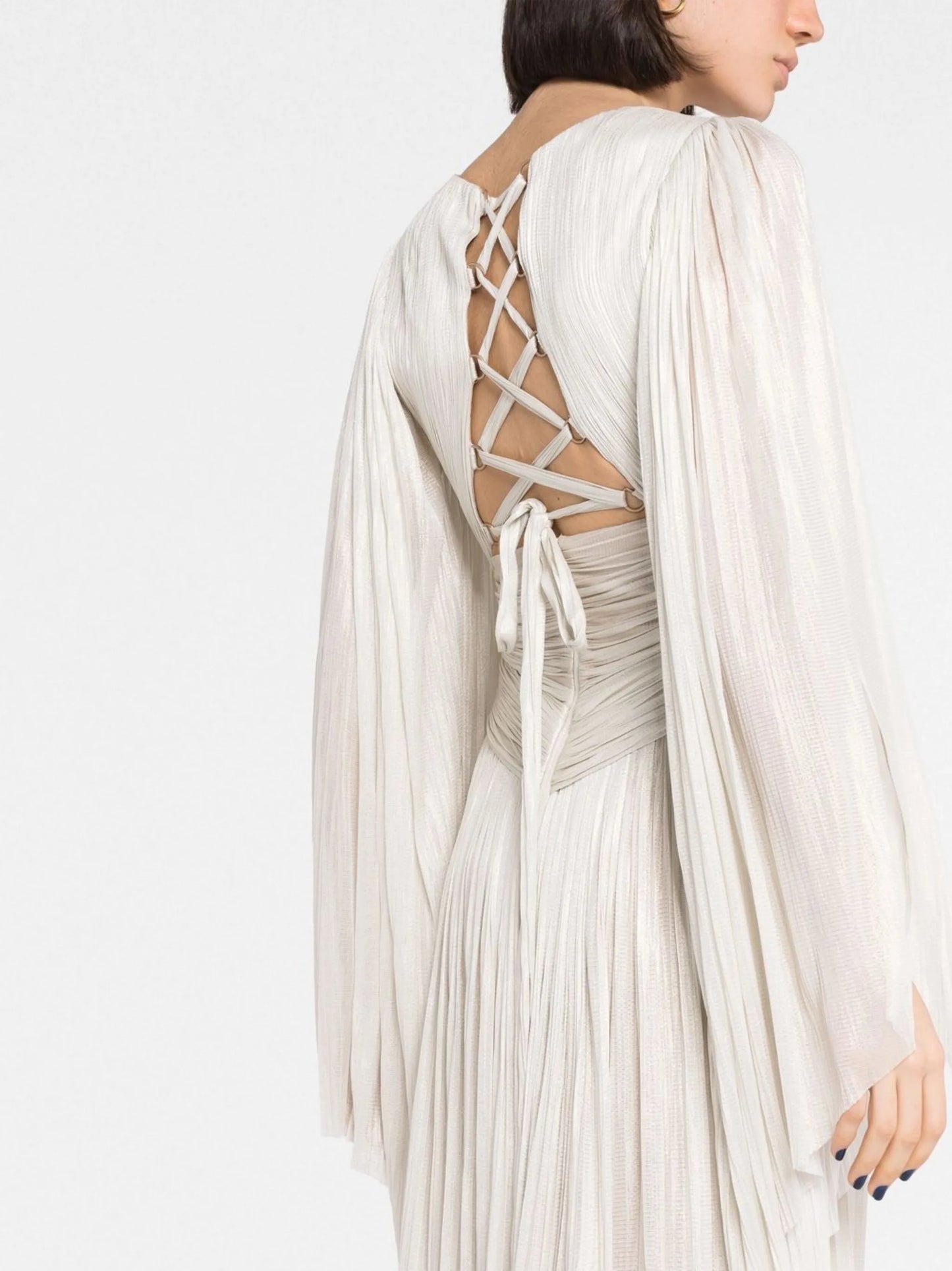 Alana V-neck long-sleeve gown
