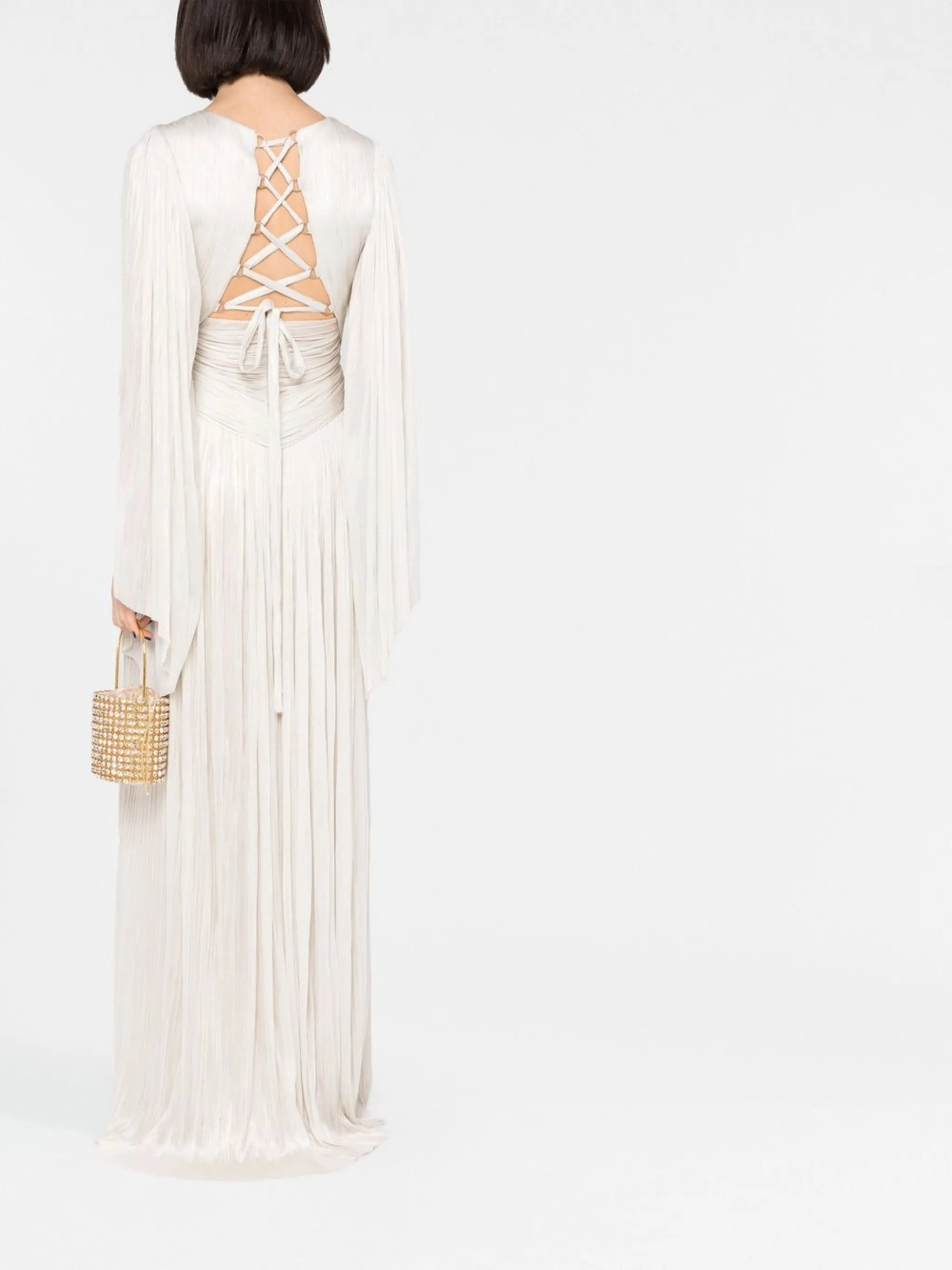 Alana V-neck long-sleeve gown