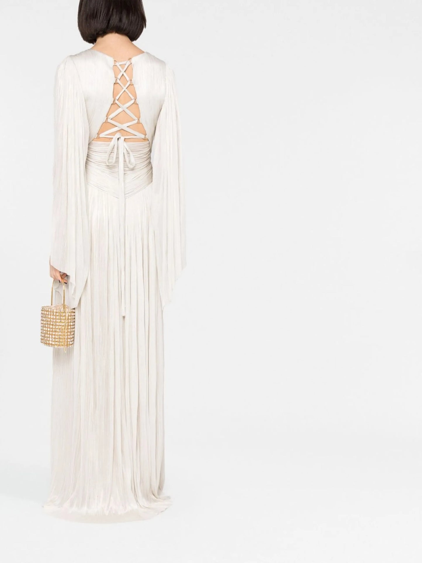 Alana V-neck long-sleeve gown