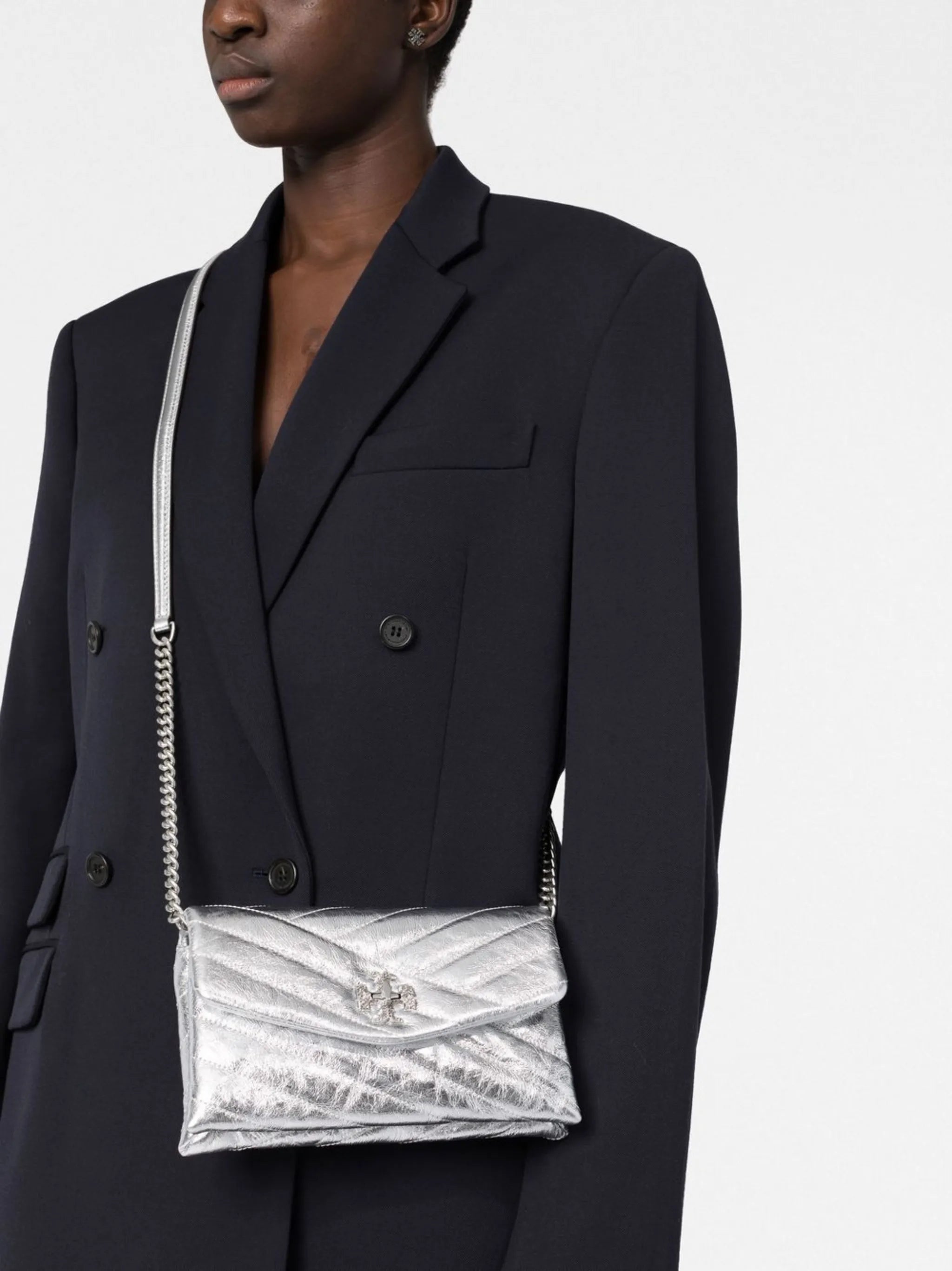 Kira metallic quilted crossbody bag