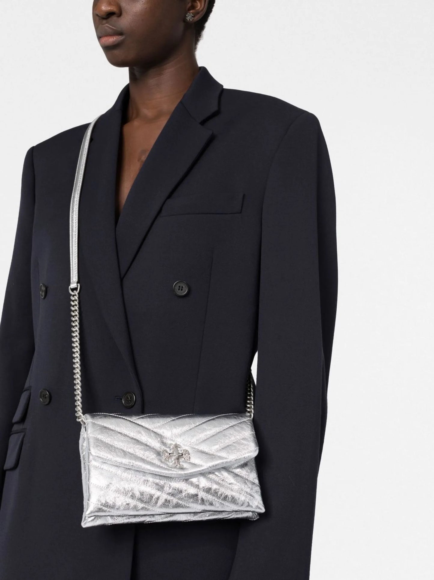 Kira metallic quilted crossbody bag