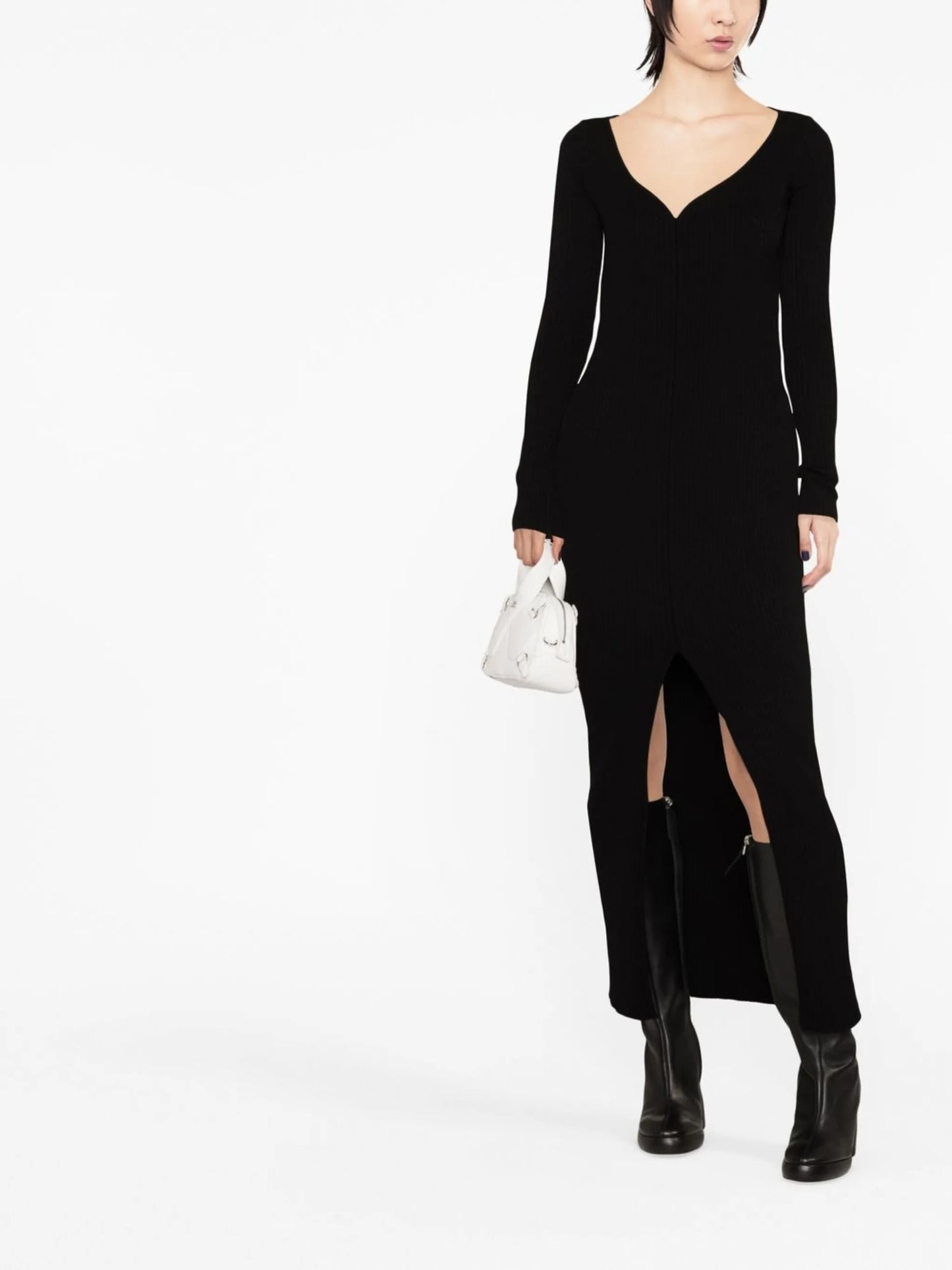 ribbed-knit long dress
