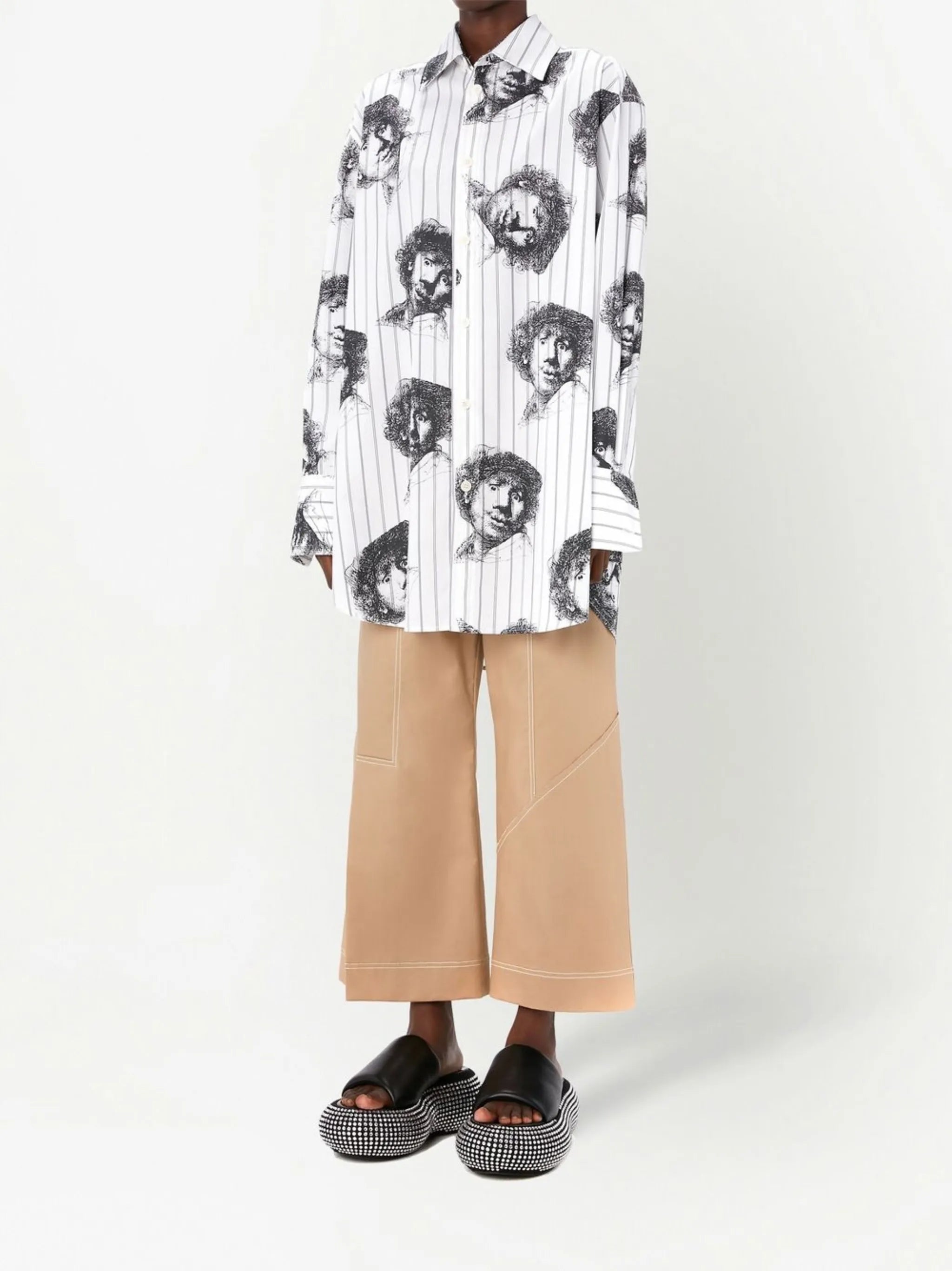 Rembrandt-print long-sleeve shirt