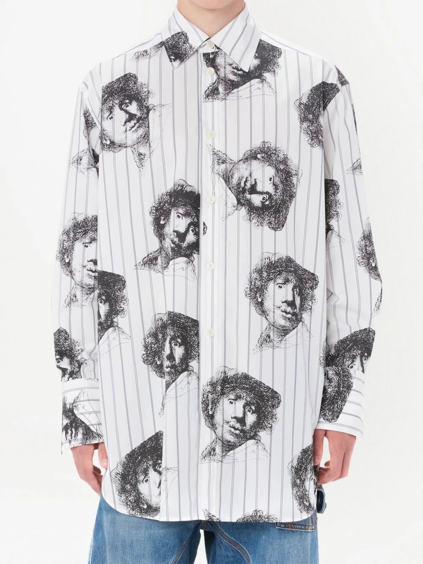 Rembrandt-print long-sleeve shirt