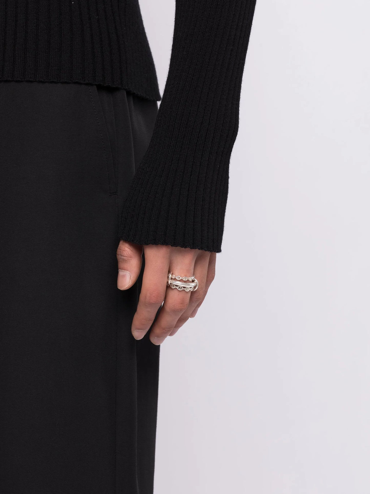 x Hoorsenbuhs Microdame sterling silver stack ring