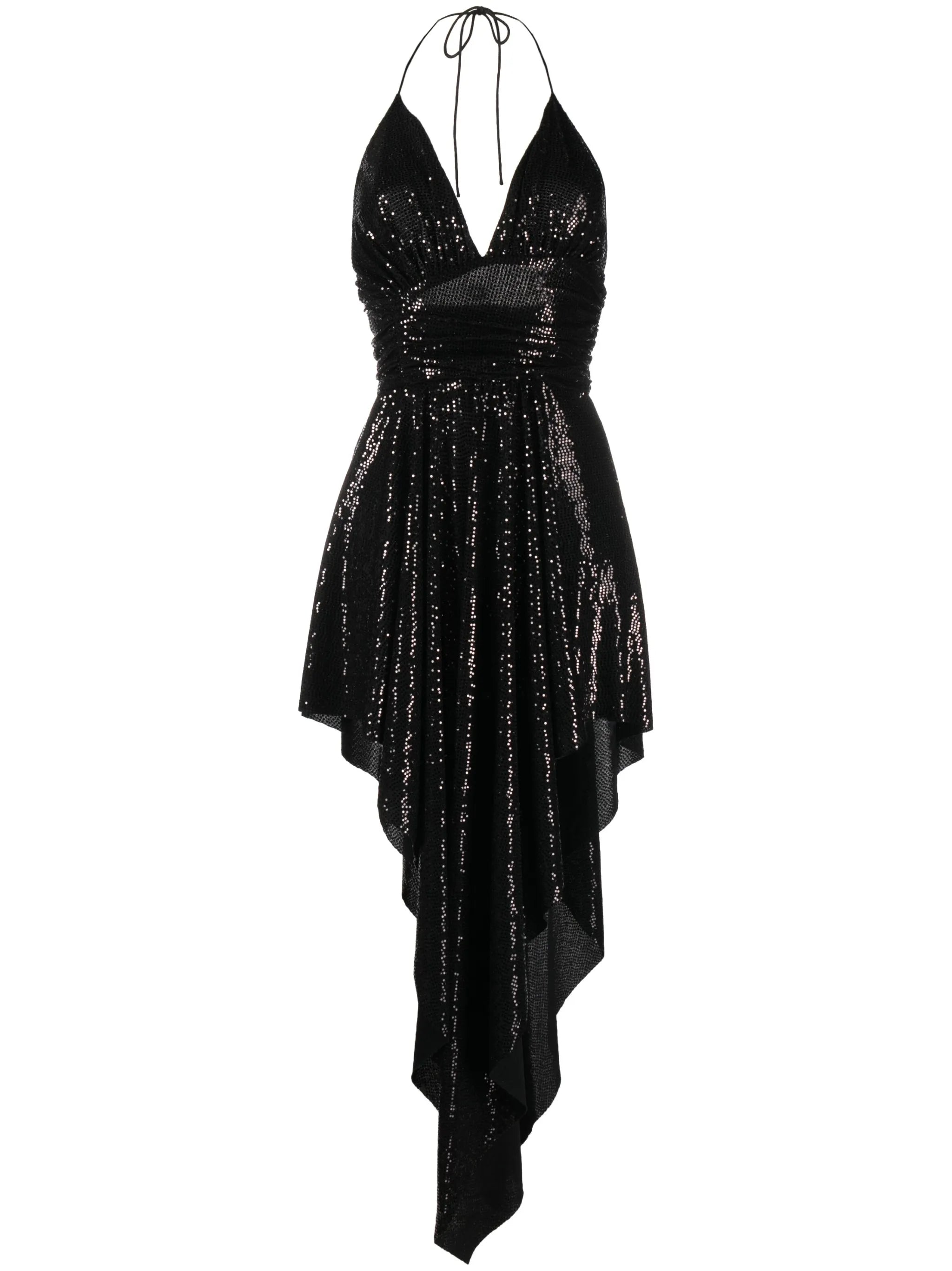 sequin-embellished halterneck dress