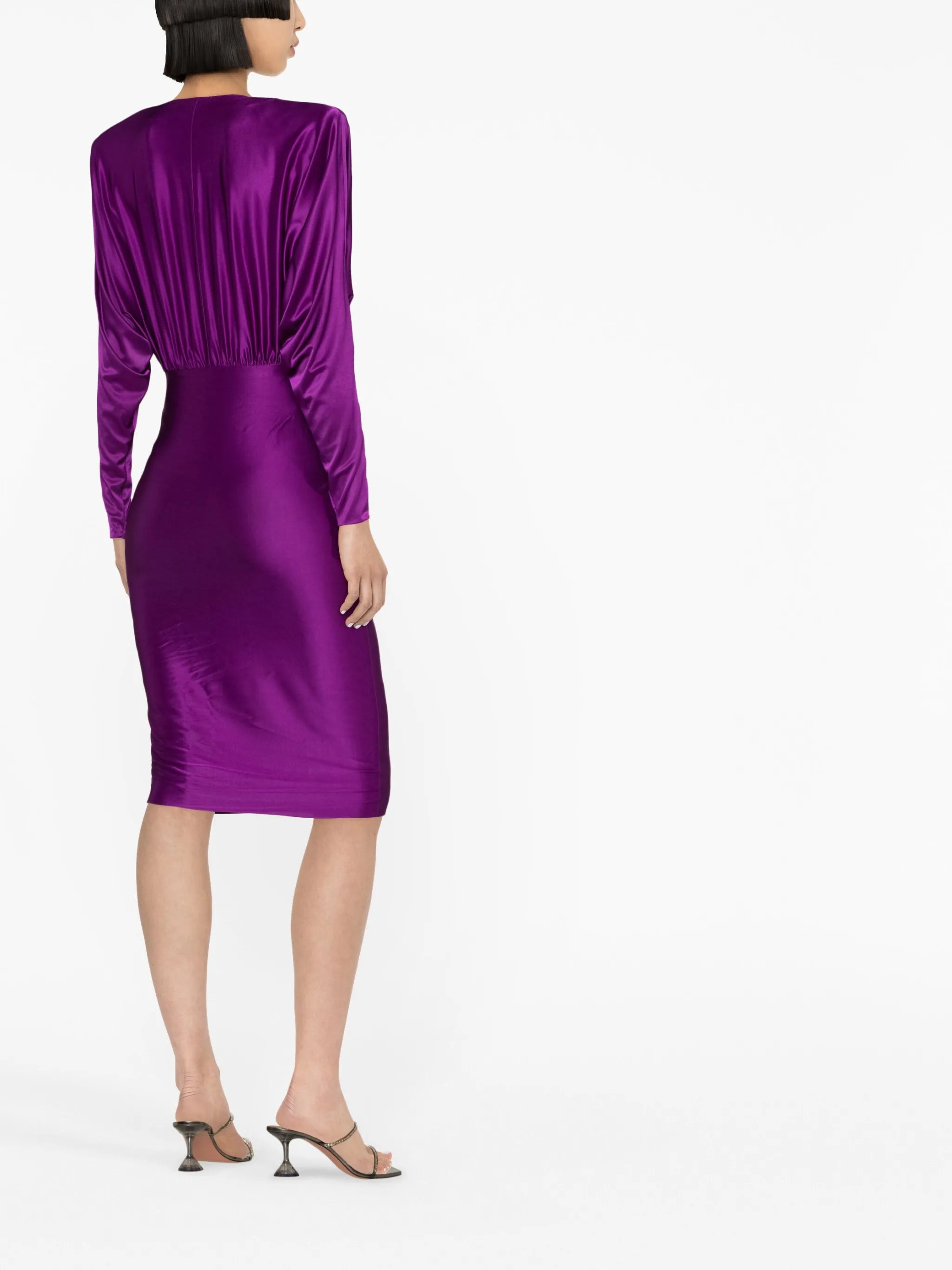 V-neck long-sleeve dress