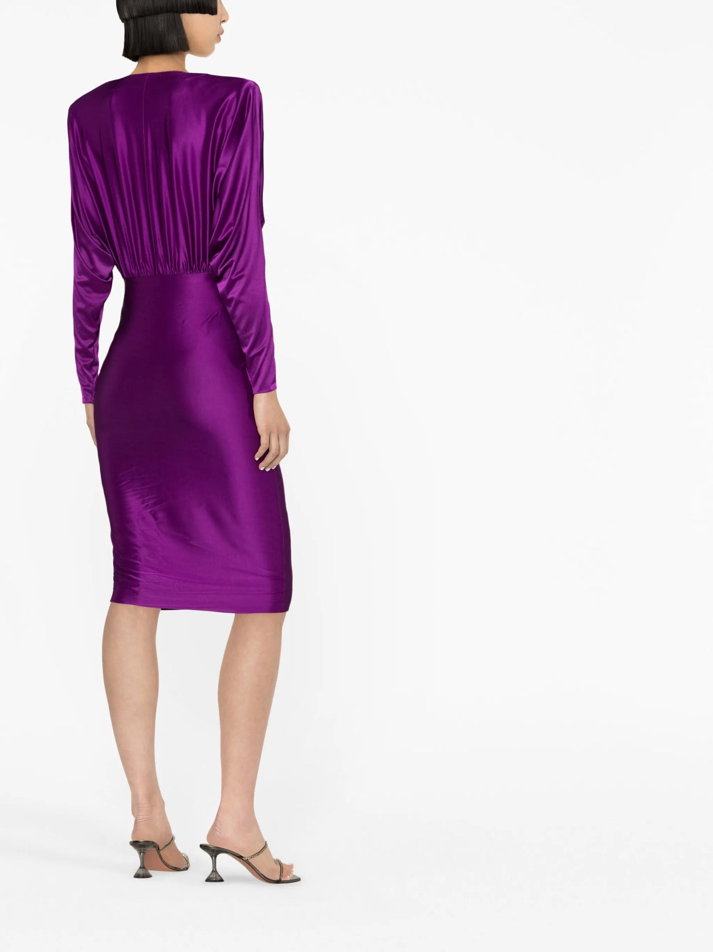 V-neck long-sleeve dress