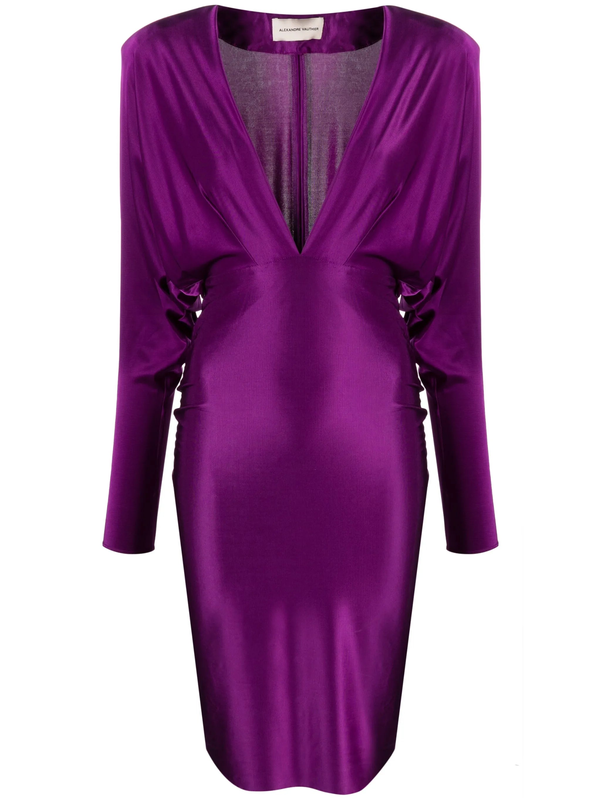 V-neck long-sleeve dress