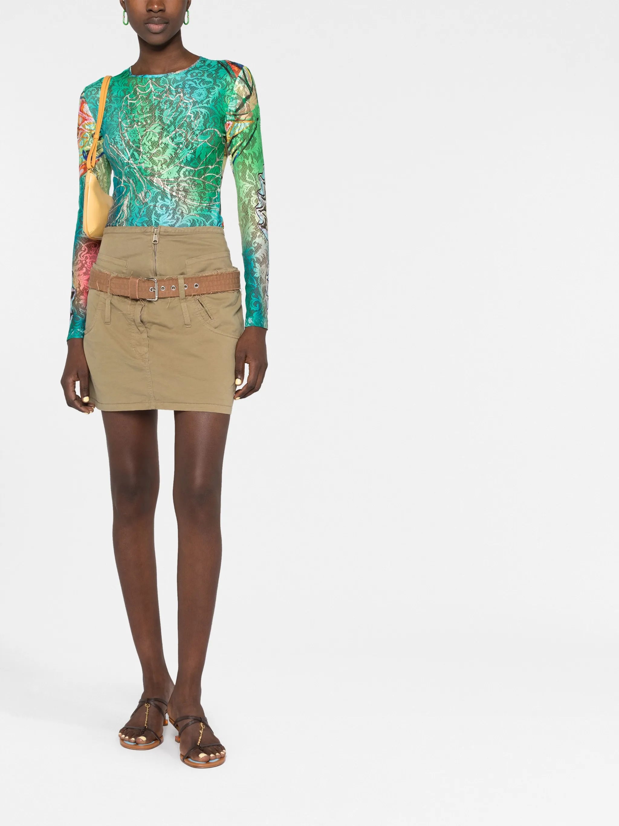 graphic-print long-sleeve top