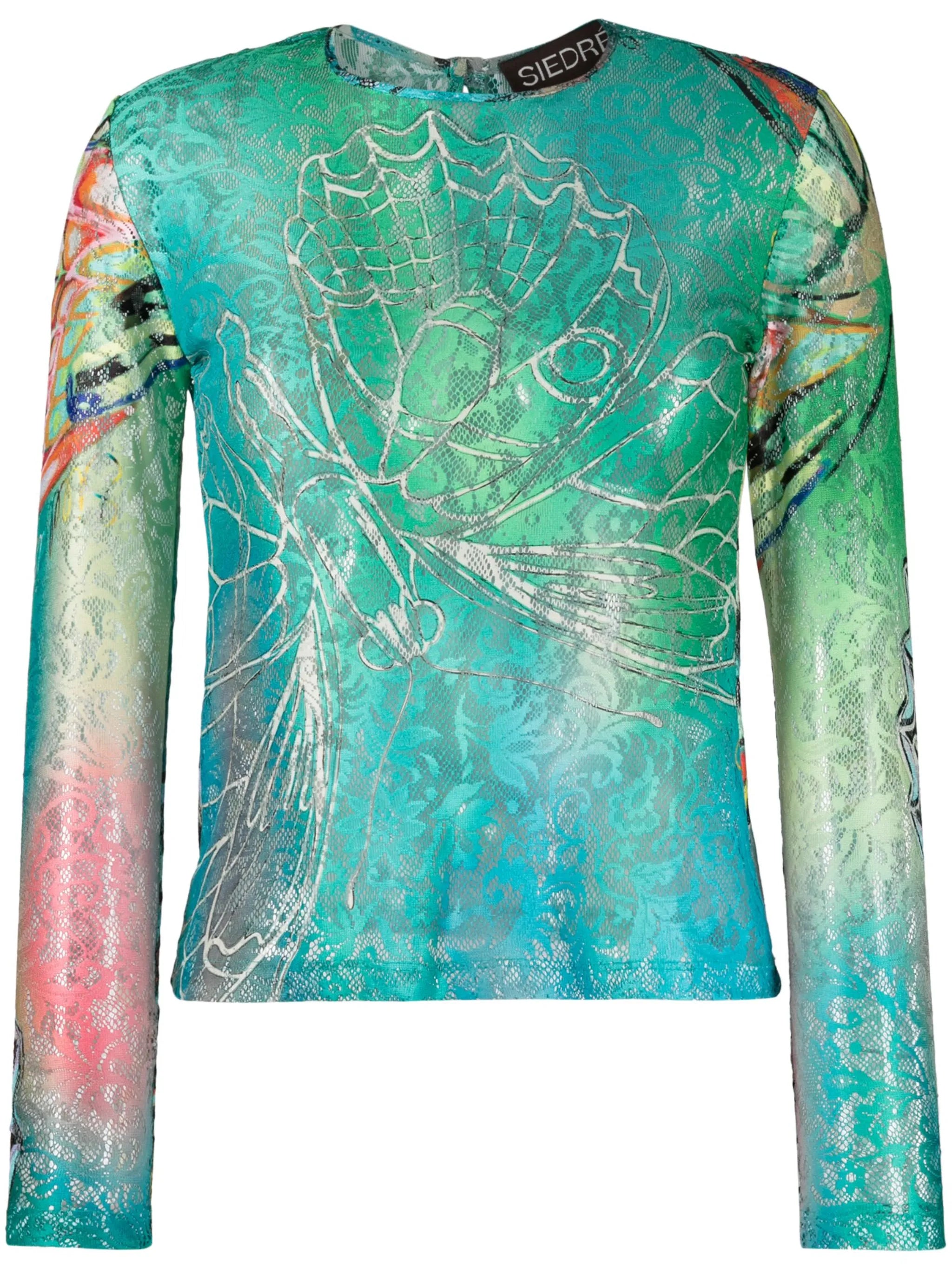 graphic-print long-sleeve top