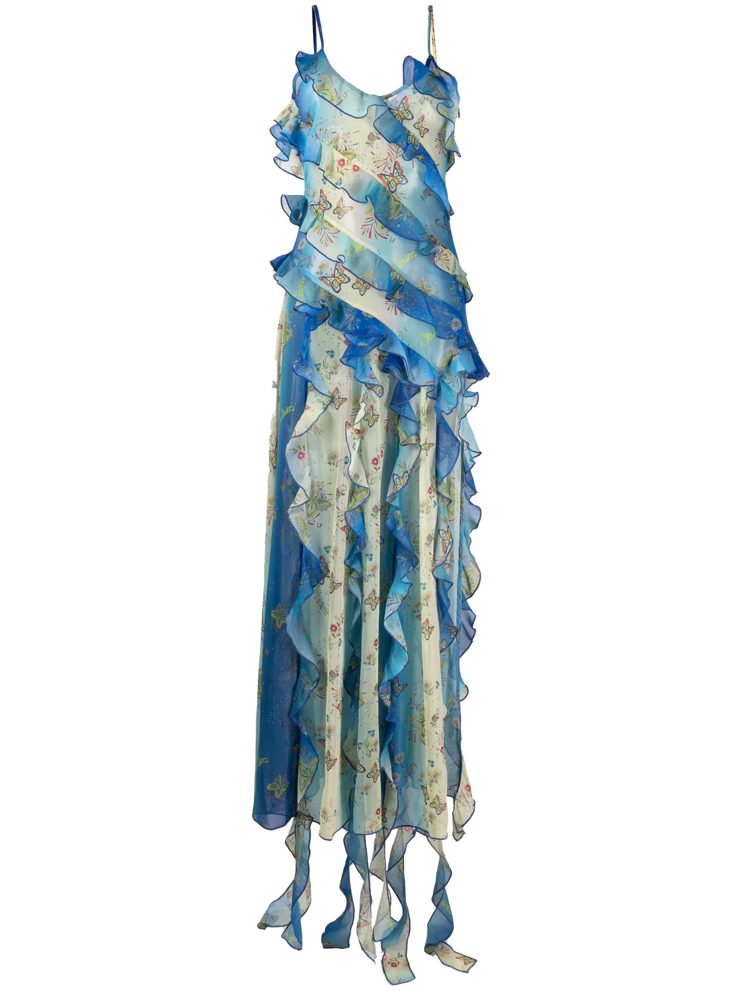 Mari printed ruffled dress