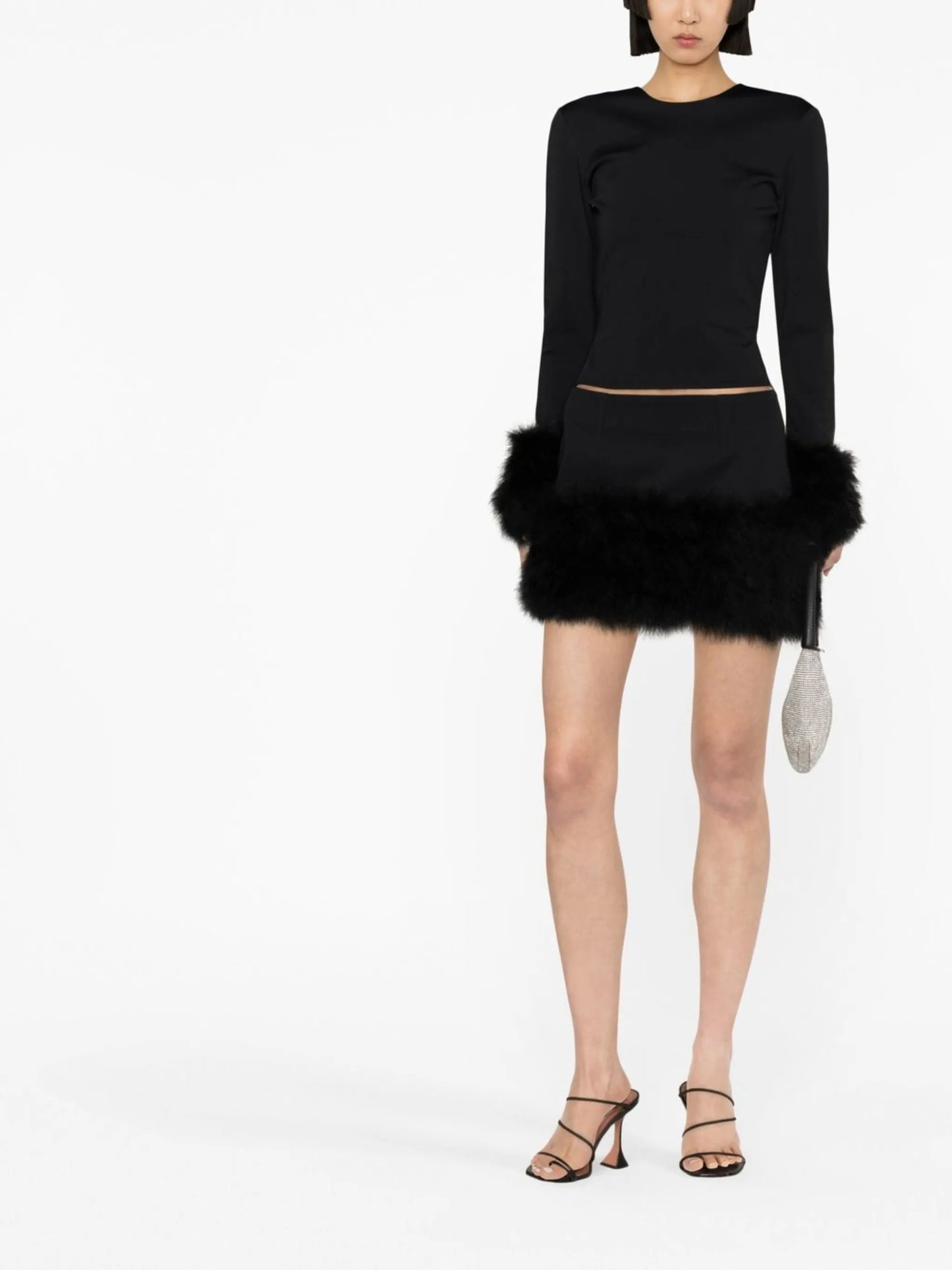 Tanith feather cuffs top