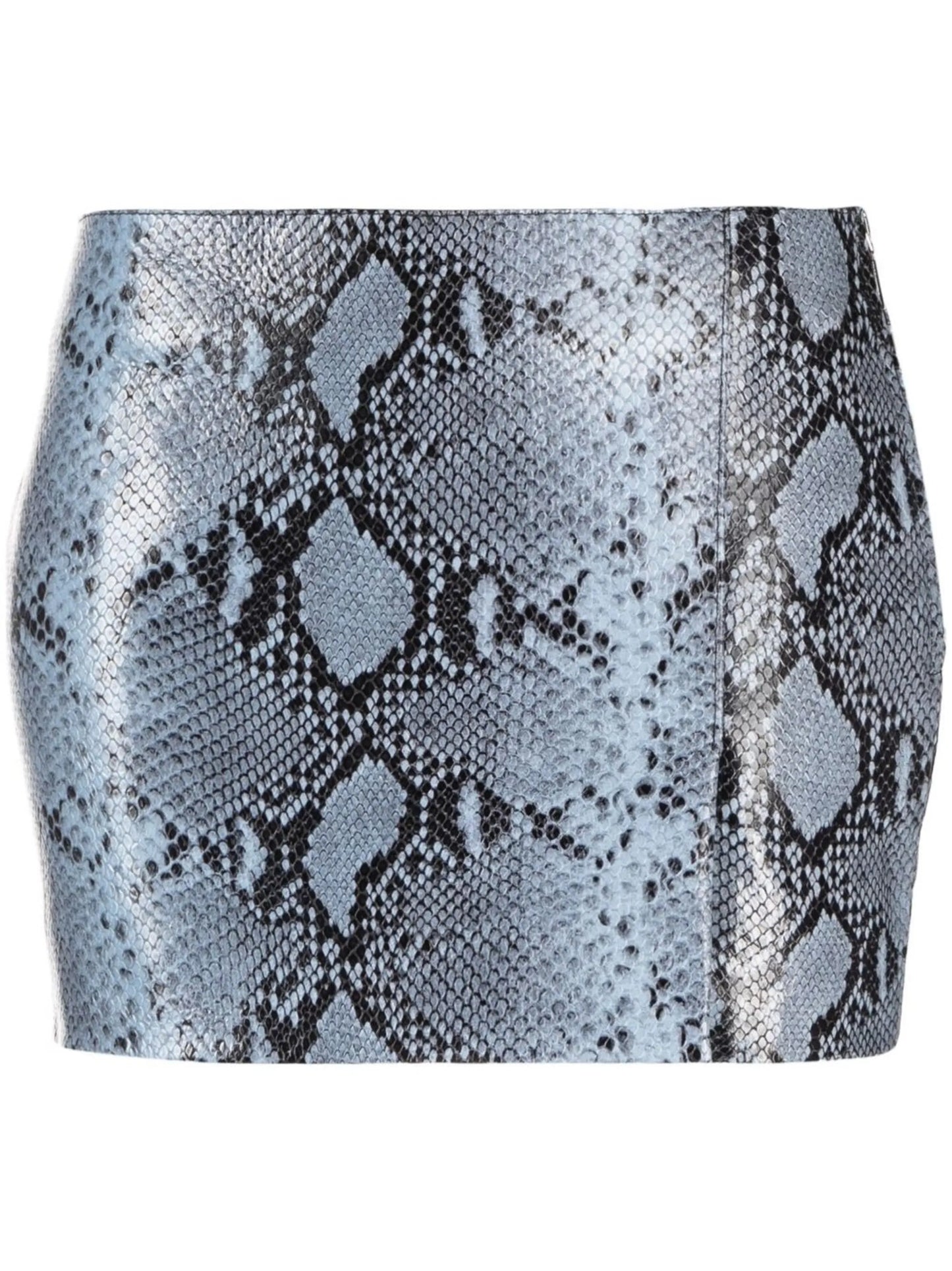 Minerva snakeskin-print mini skirt