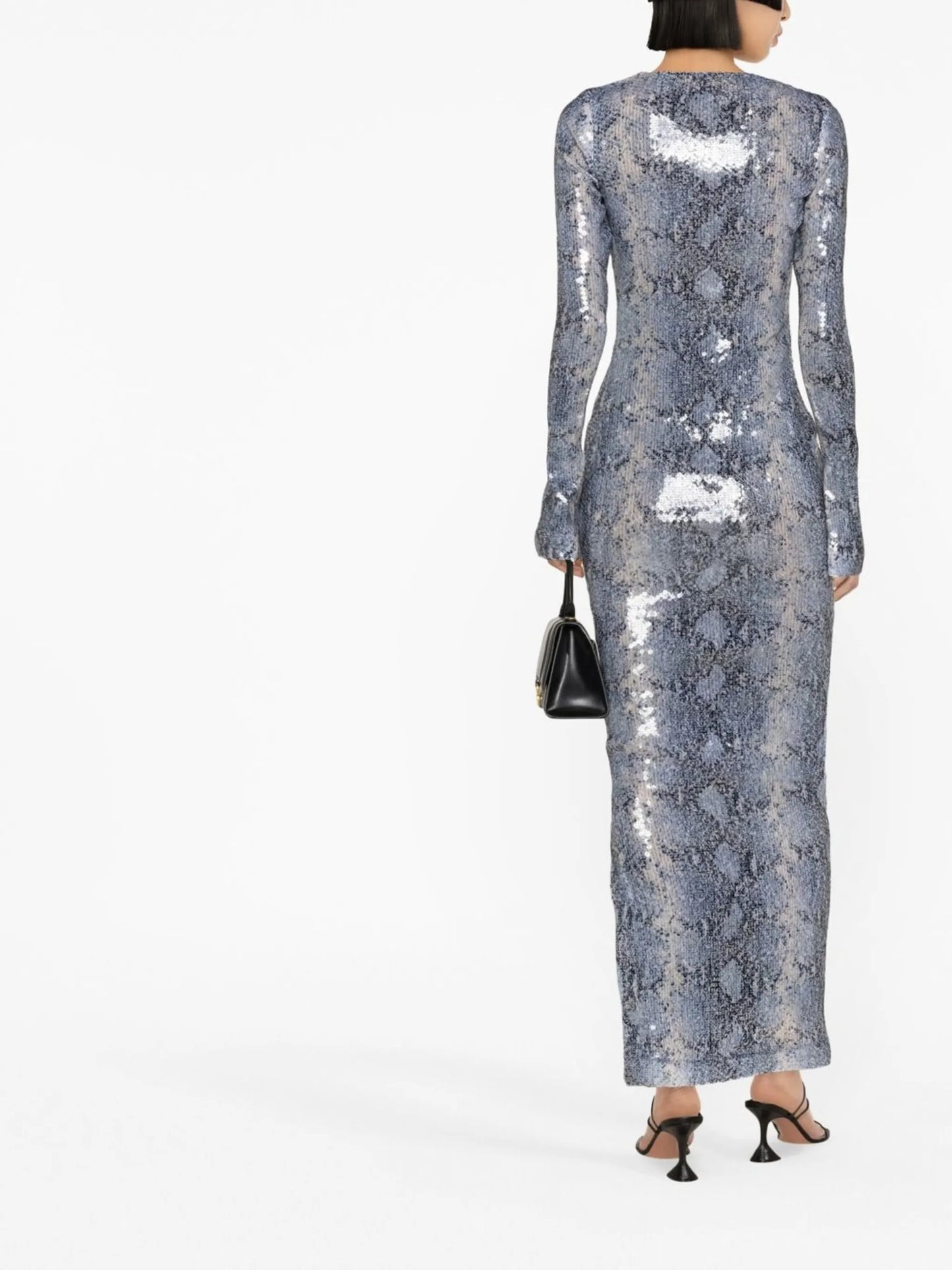 Solaria snake-print sequinned dress