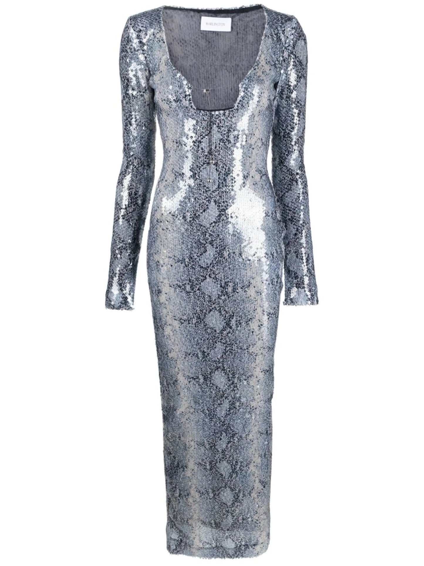 Solaria snake-print sequinned dress