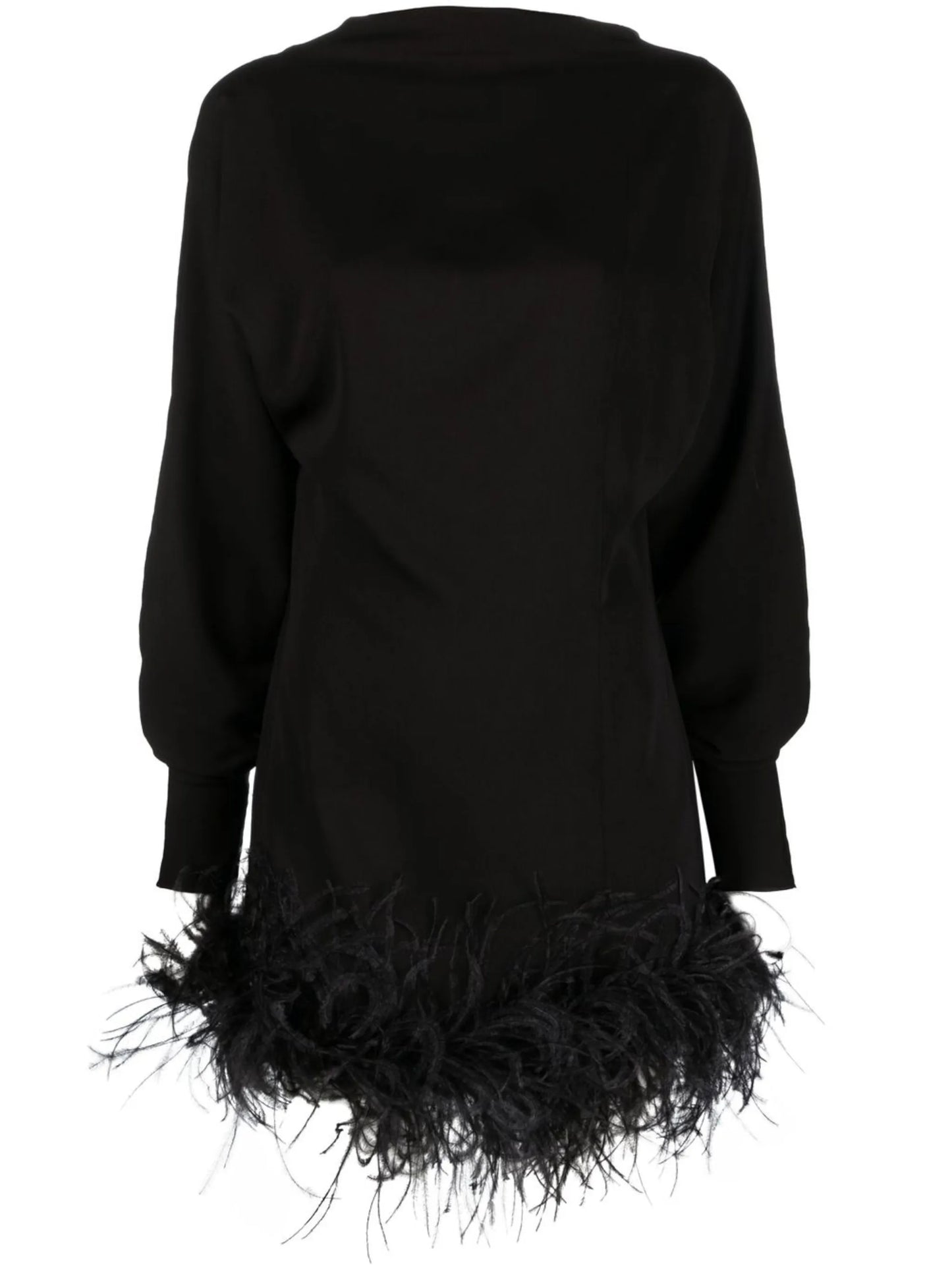 Flora feather-trim minidress