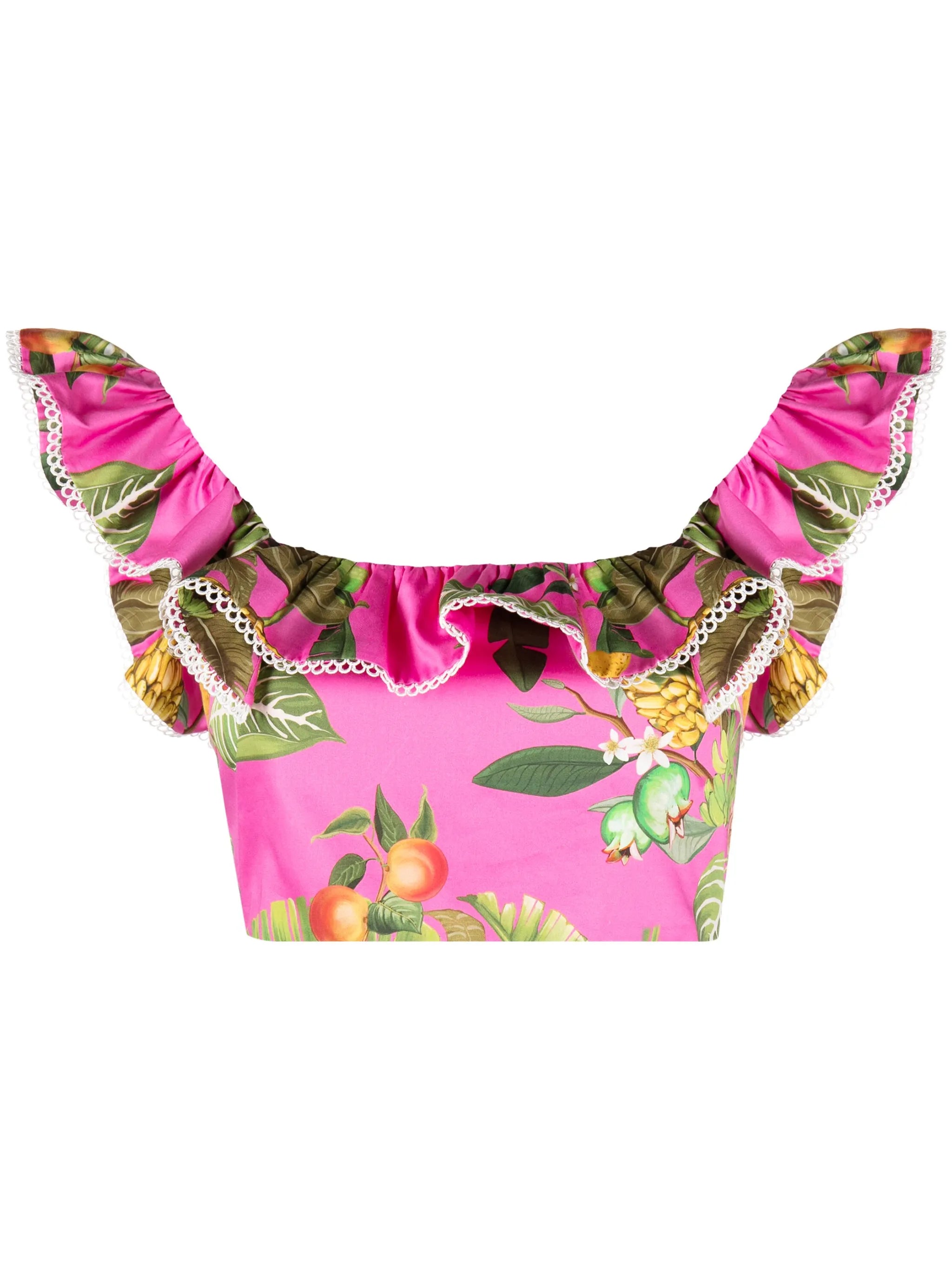 Jazz ruffled cropped top