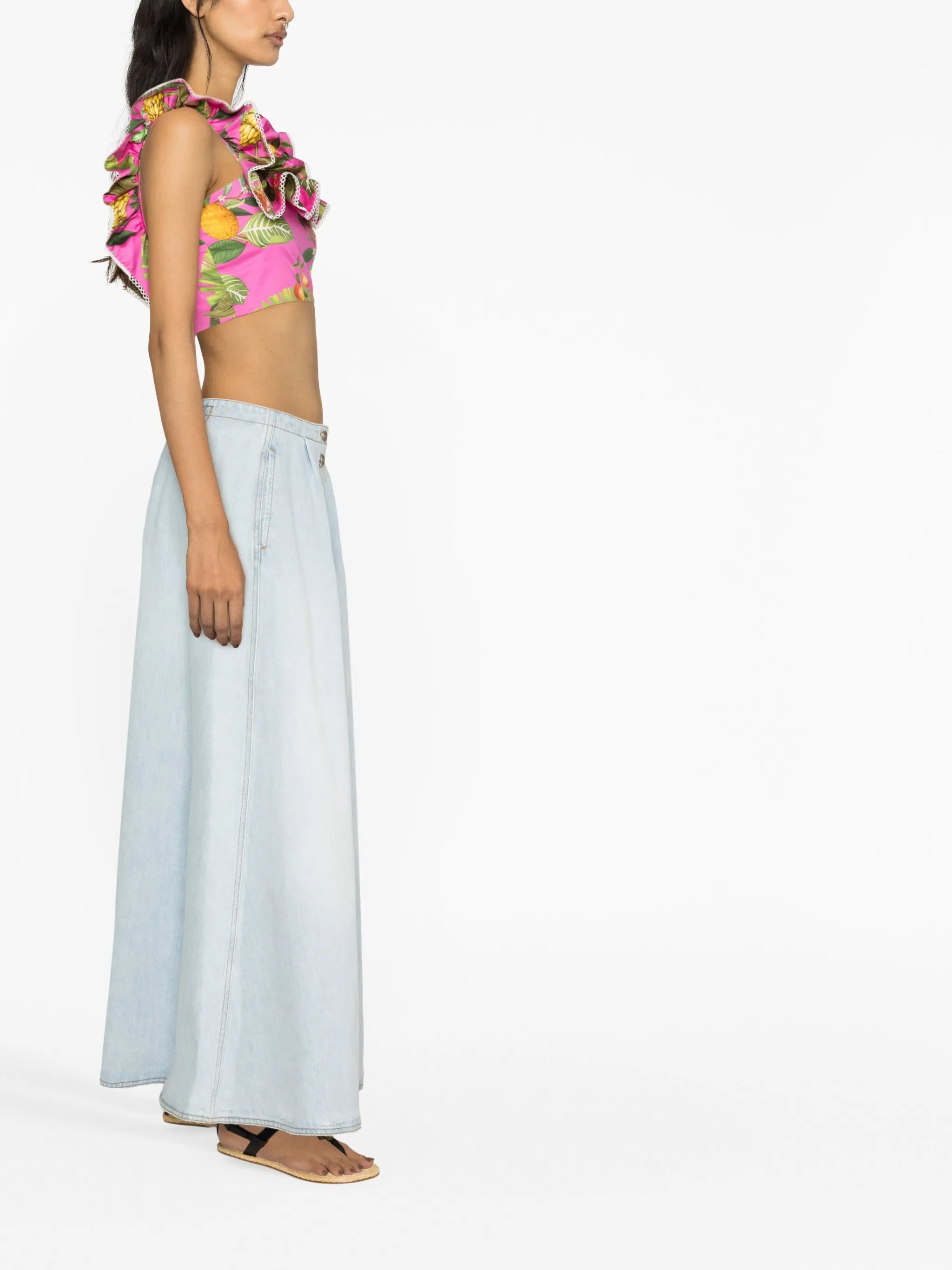 Jazz ruffled cropped top