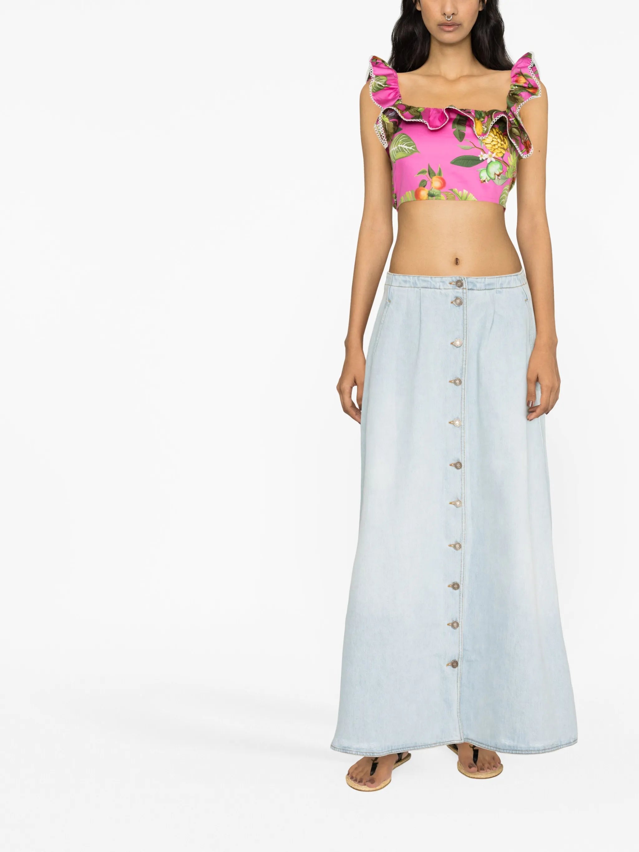 Jazz ruffled cropped top