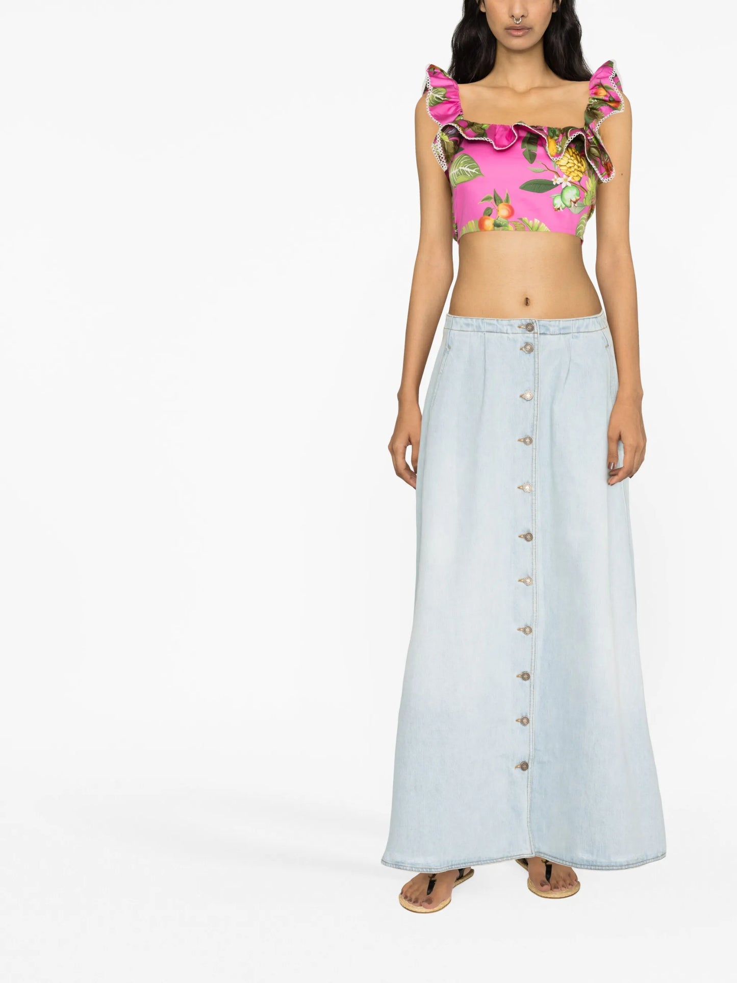 Jazz ruffled cropped top