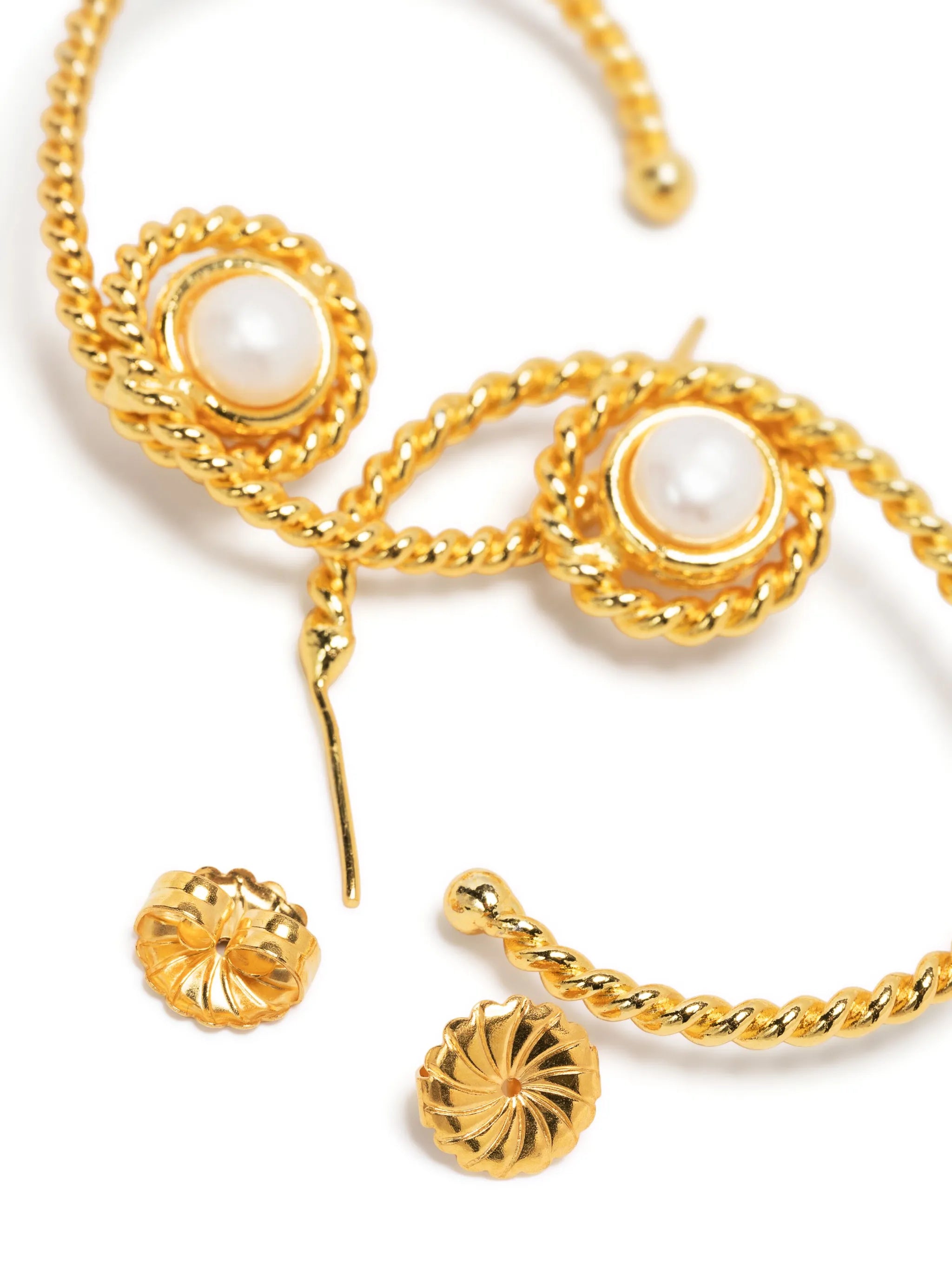 pearl-detail hoop earrings