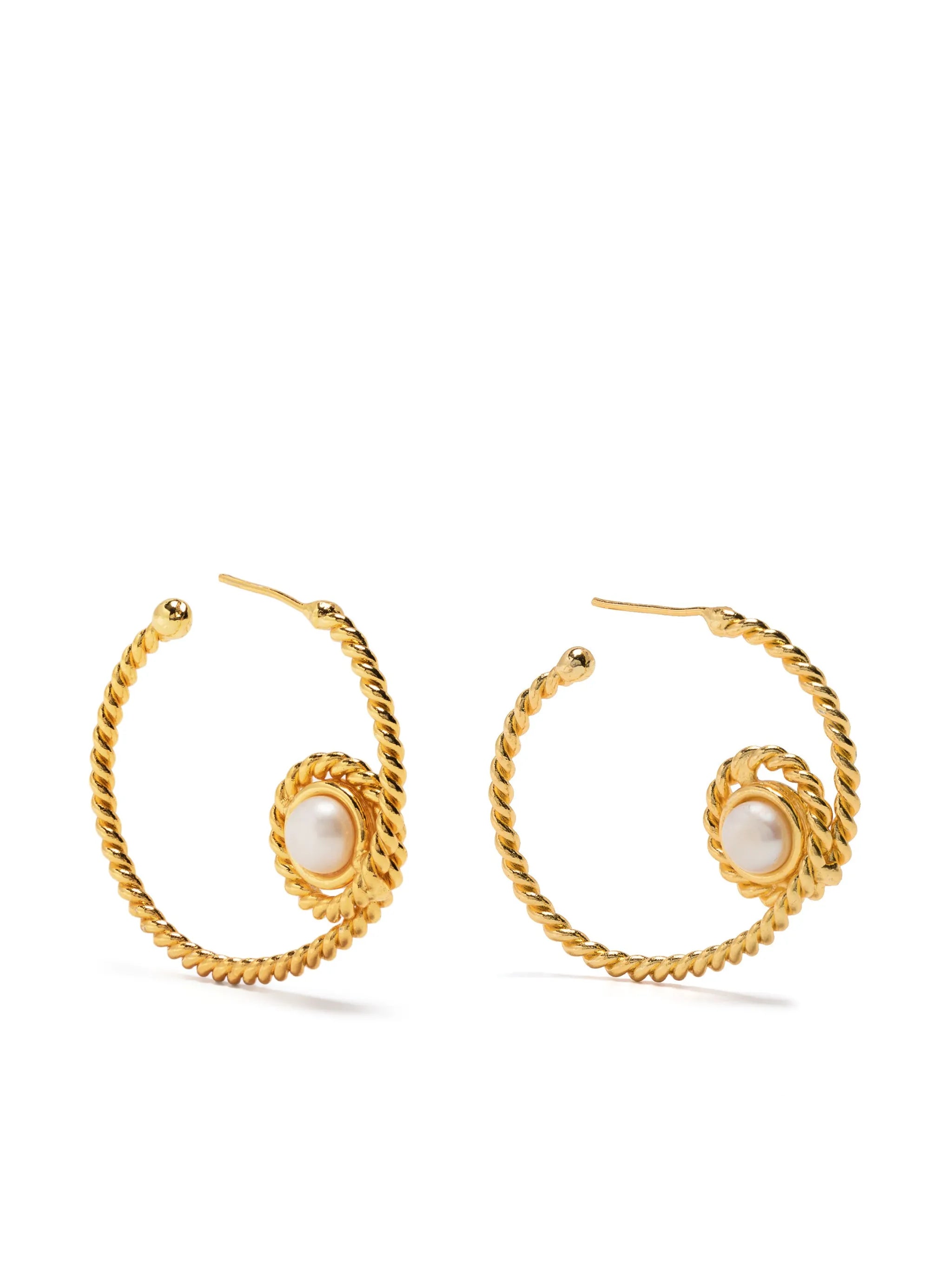 pearl-detail hoop earrings