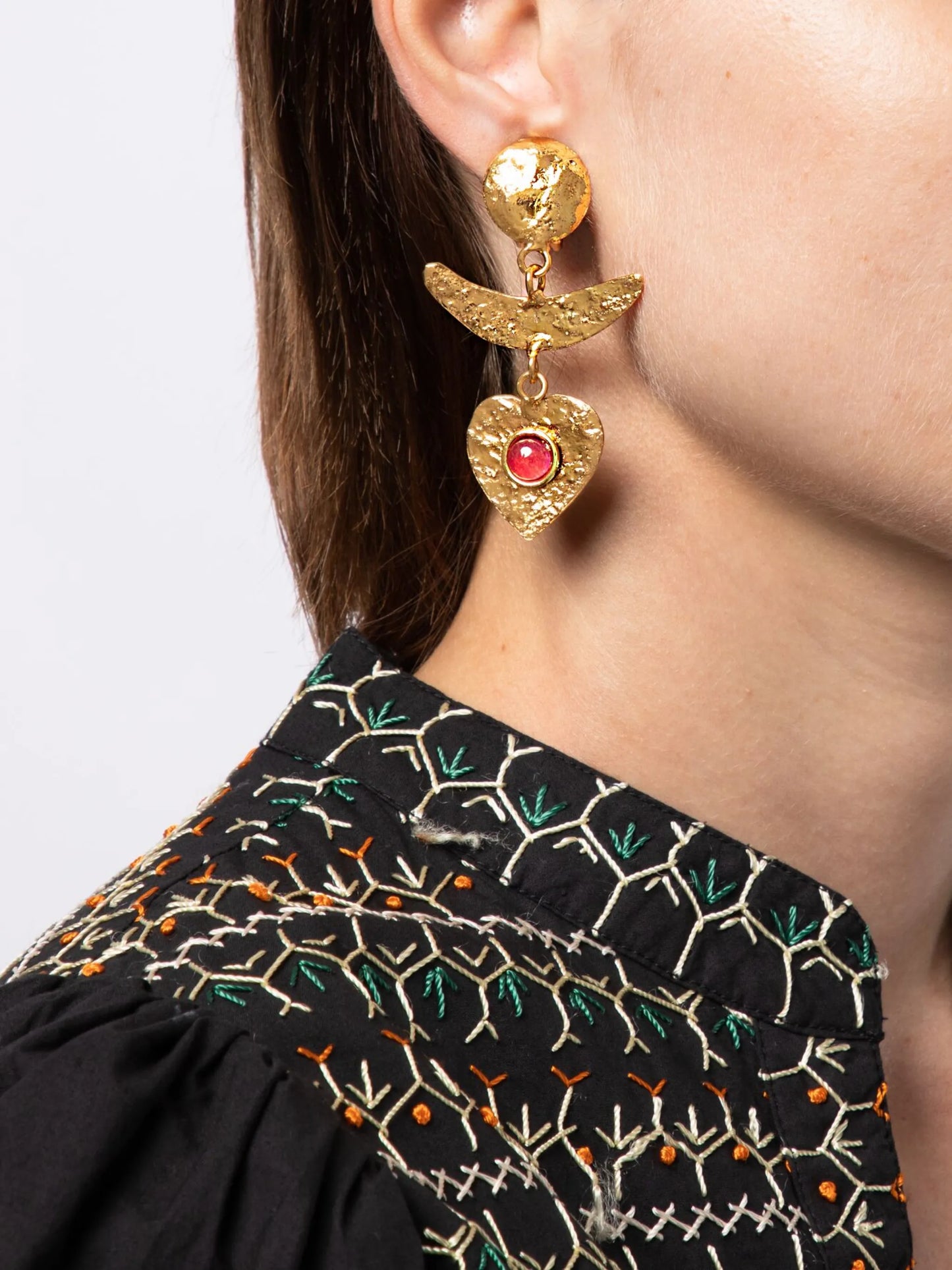 Moon Heart Star drop earrings
