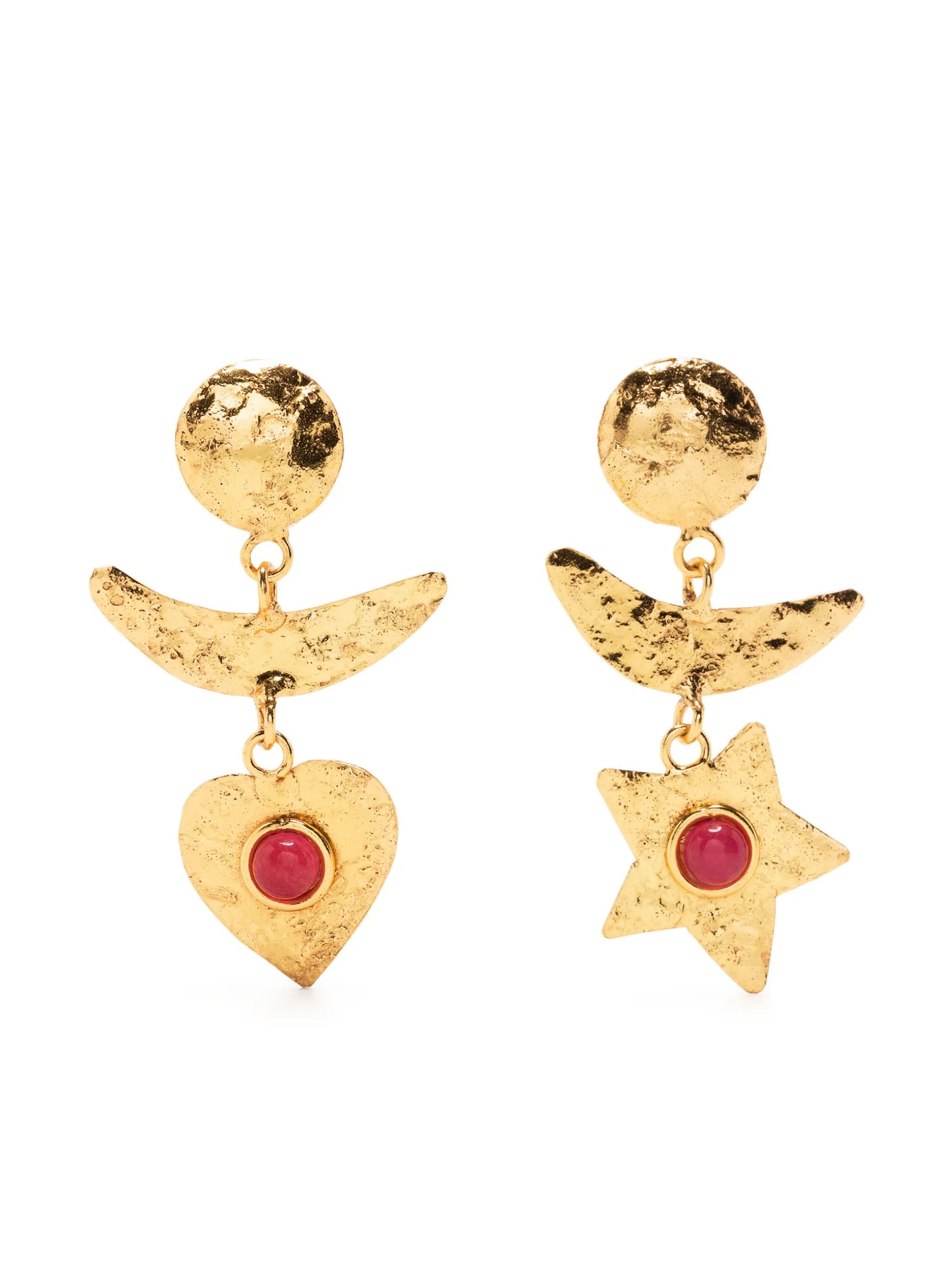 Moon Heart Star drop earrings
