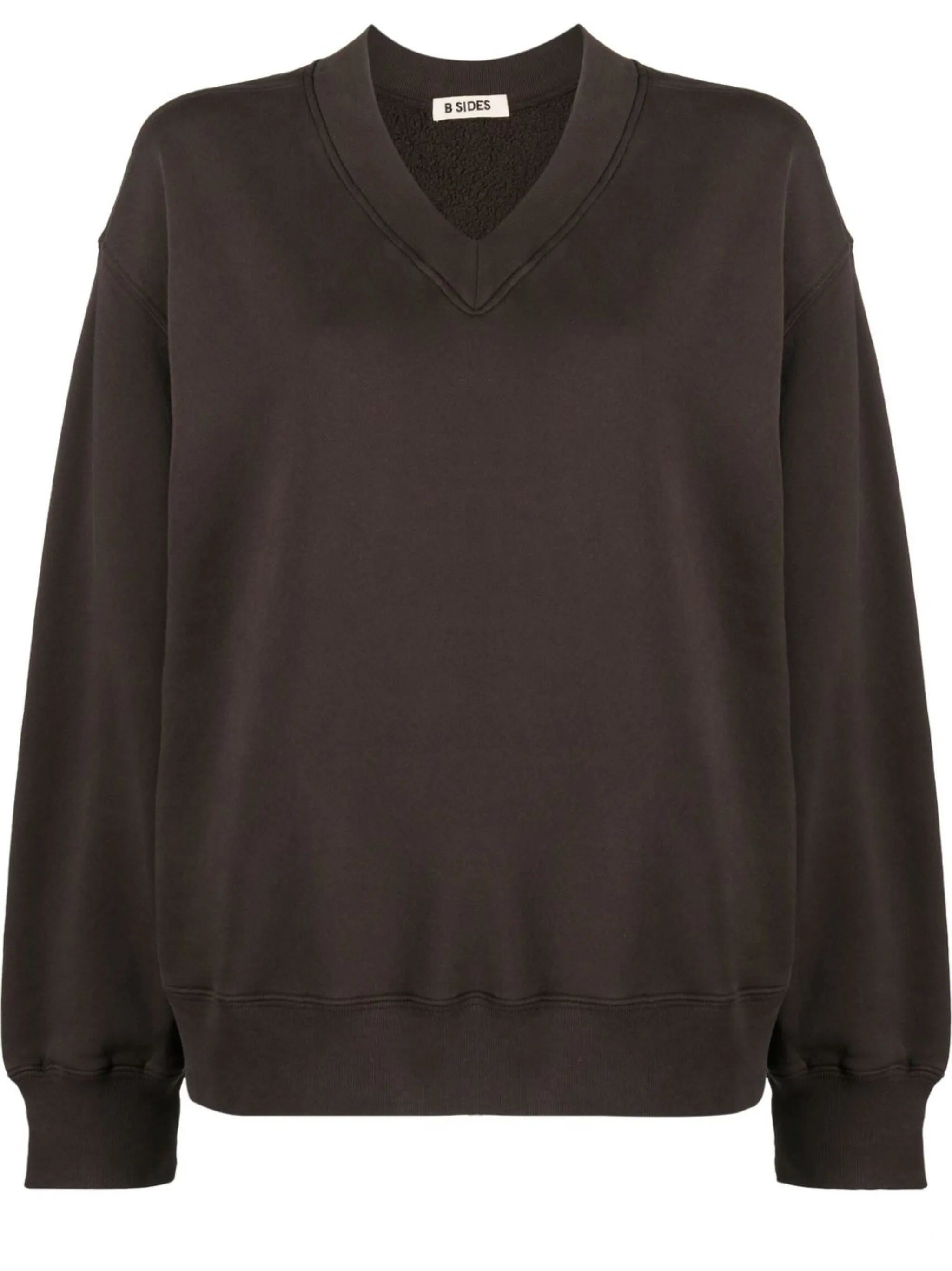 V-neck cotton sweatshirt