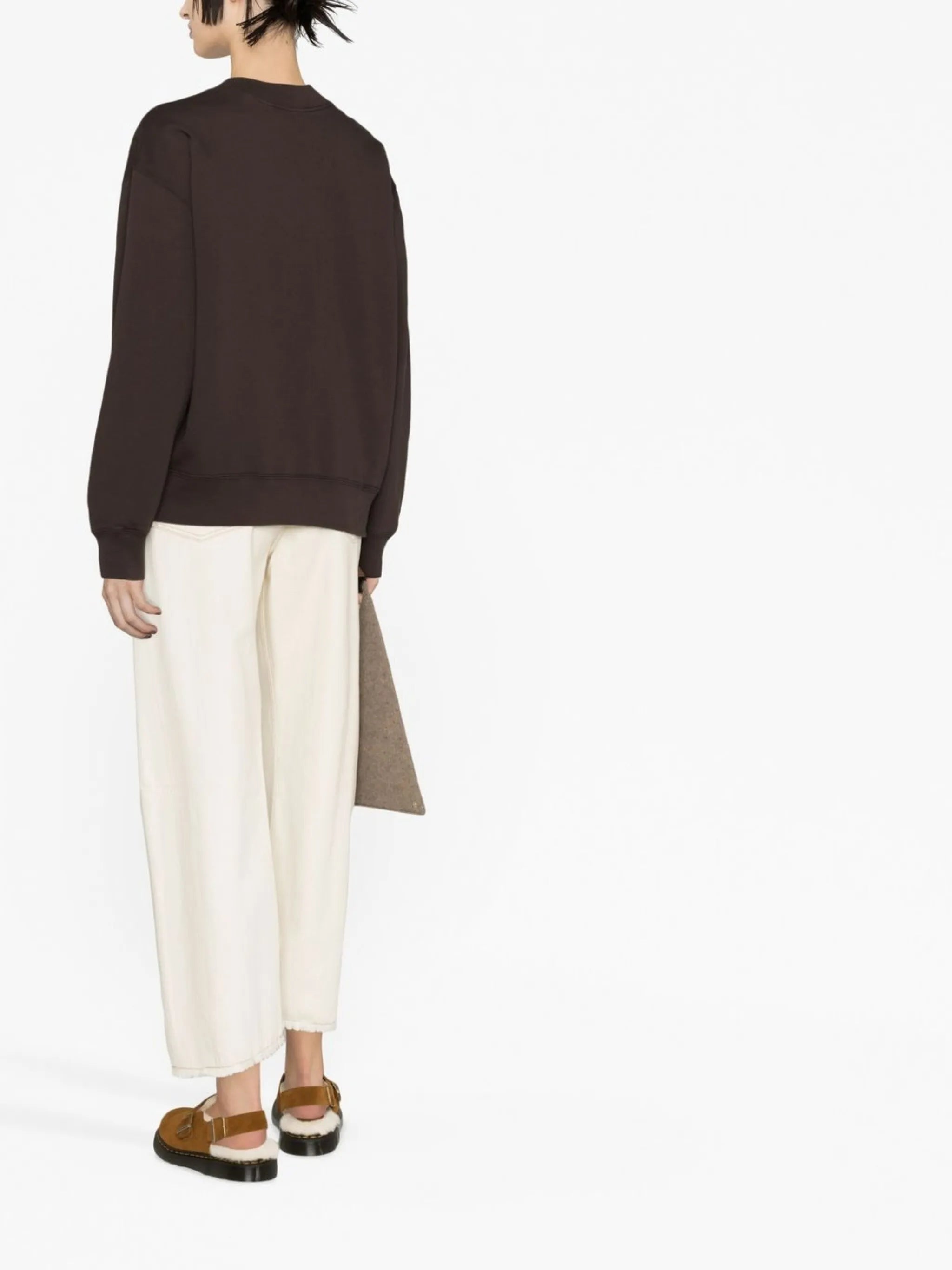 V-neck cotton sweatshirt