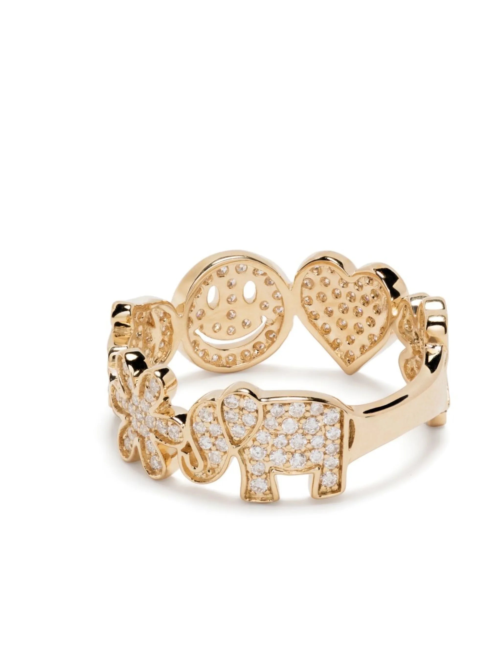 14kt yellow gold Icon diamond ring