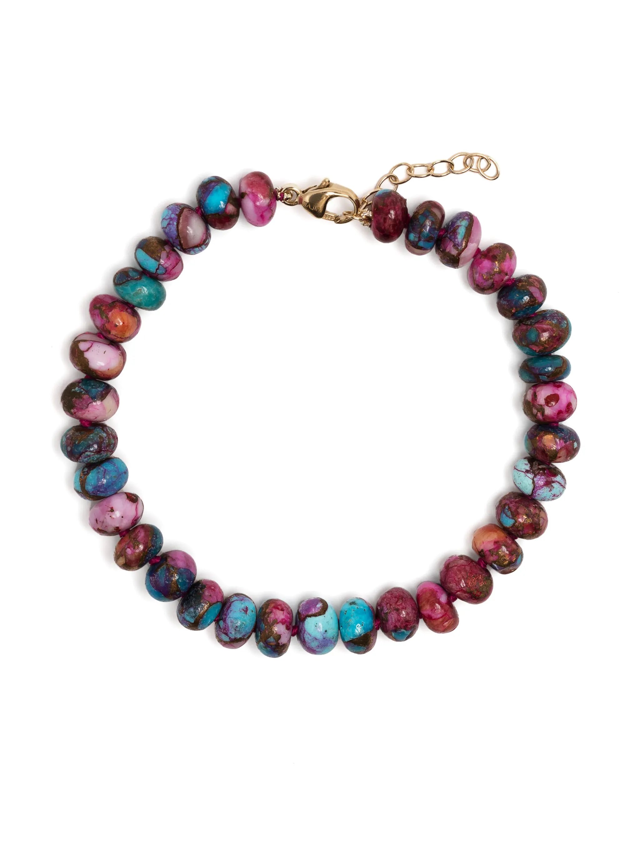 14kt yellow gold Purple Dahlia turquoise bracelet